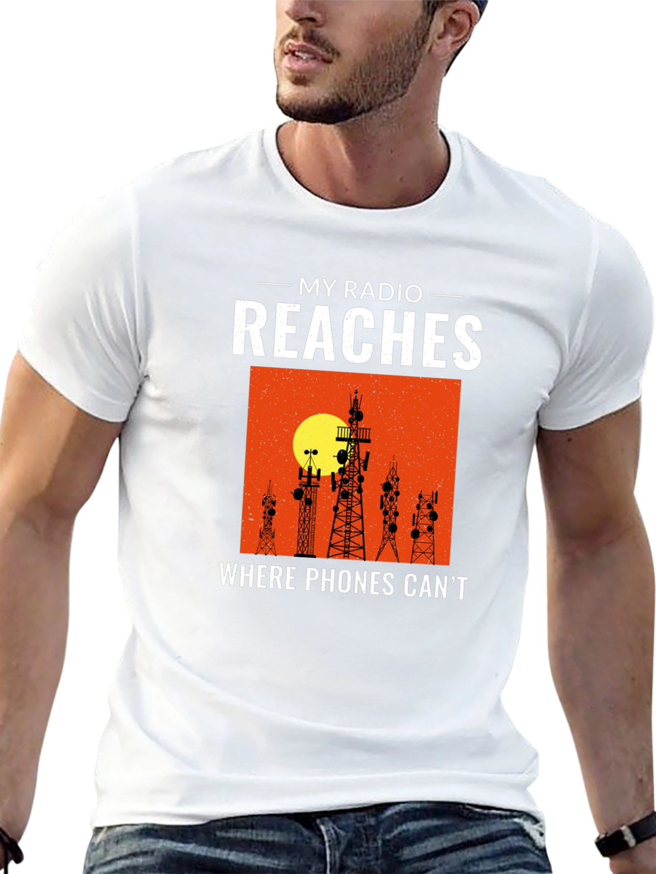 My Radio Reaches T-Shirt Ham Radio Operator Gift