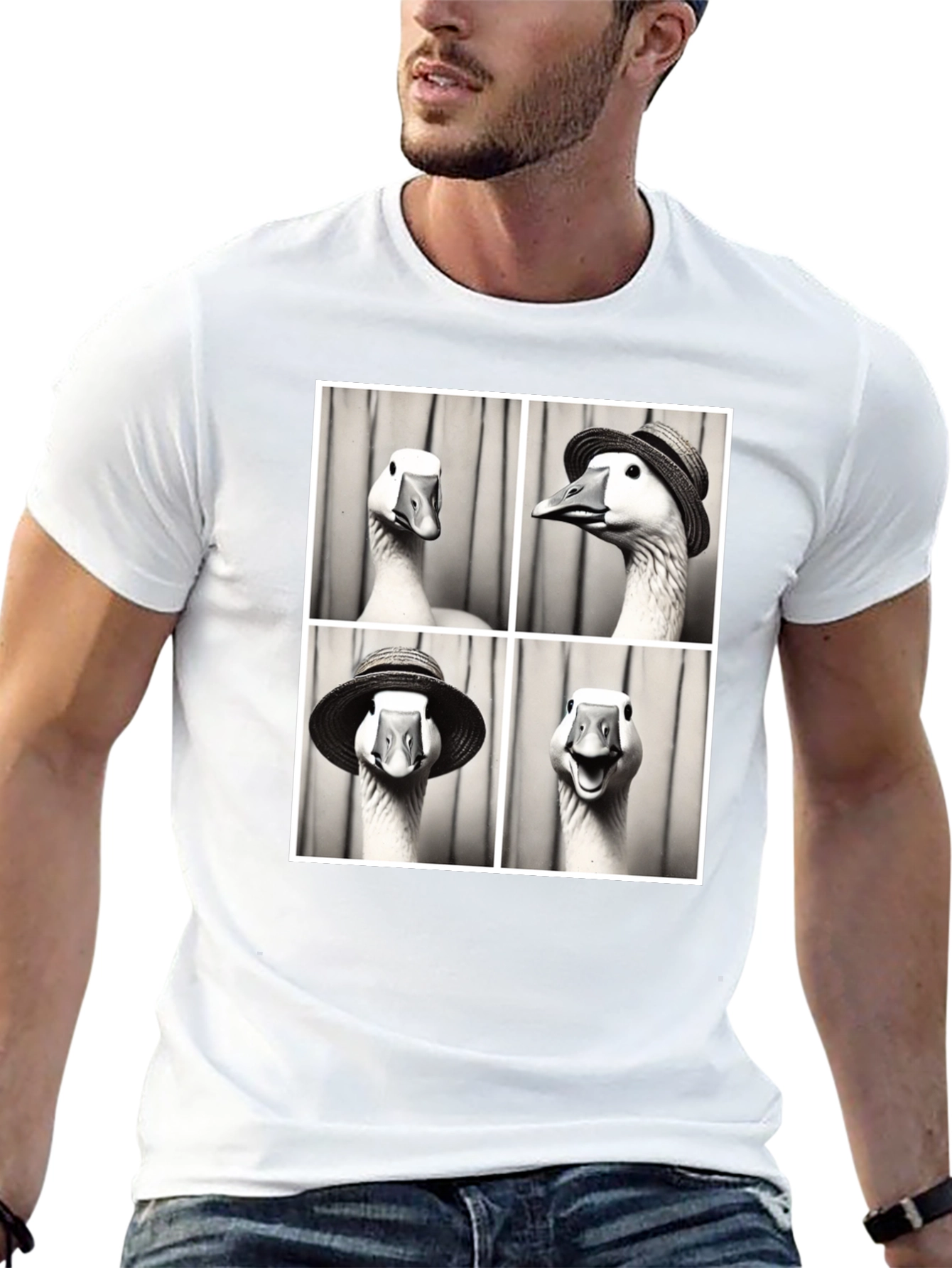 Goose Photo Booth Black T-Shirt