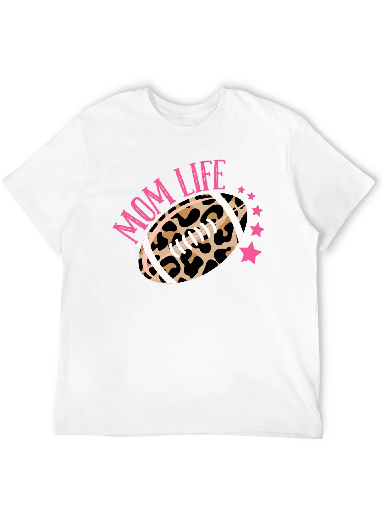 Mom Life Leopard Football T-Shirt
