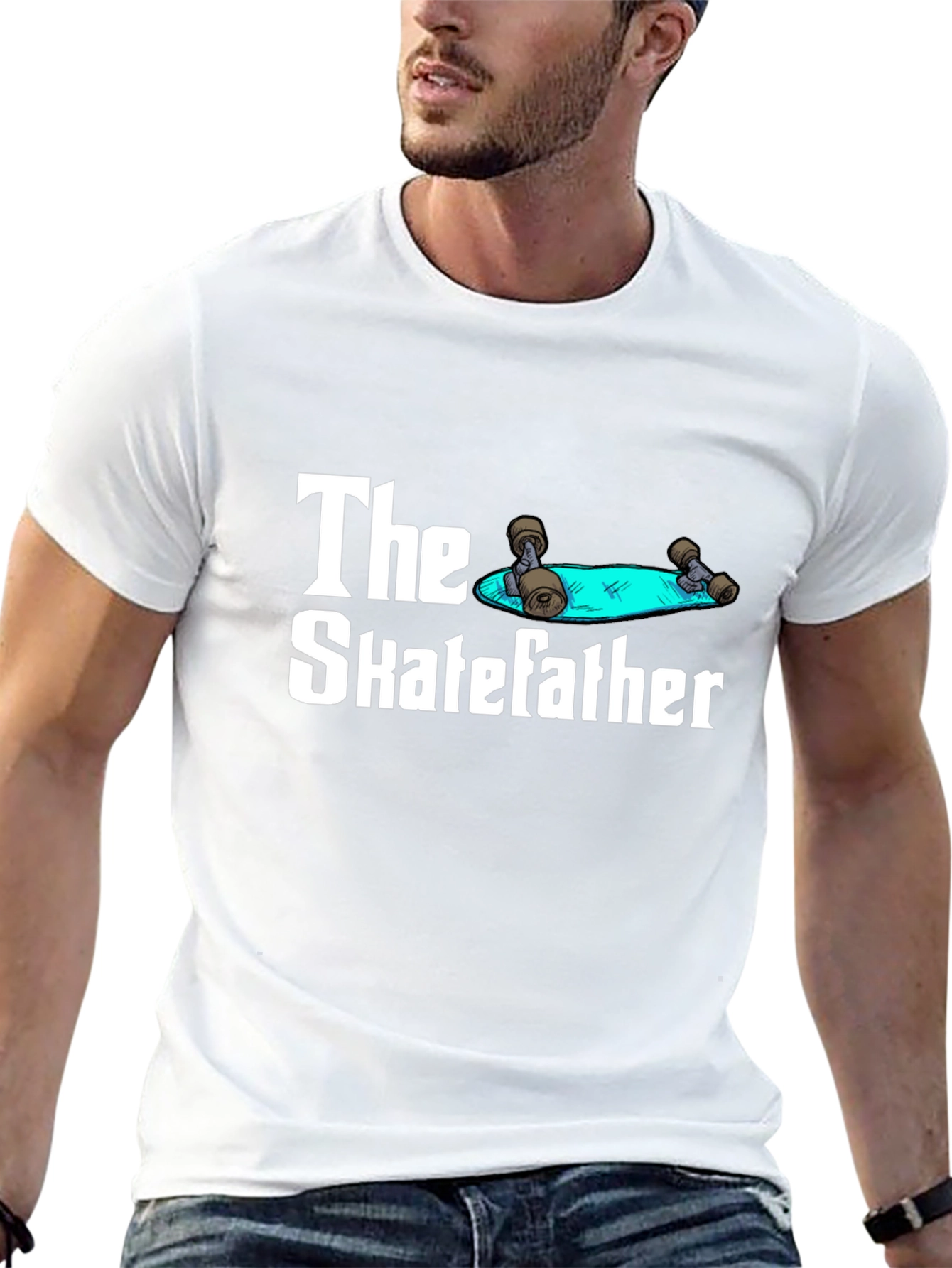 The Skatefather T-Shirt - Funny Skateboarder Dad Tee
