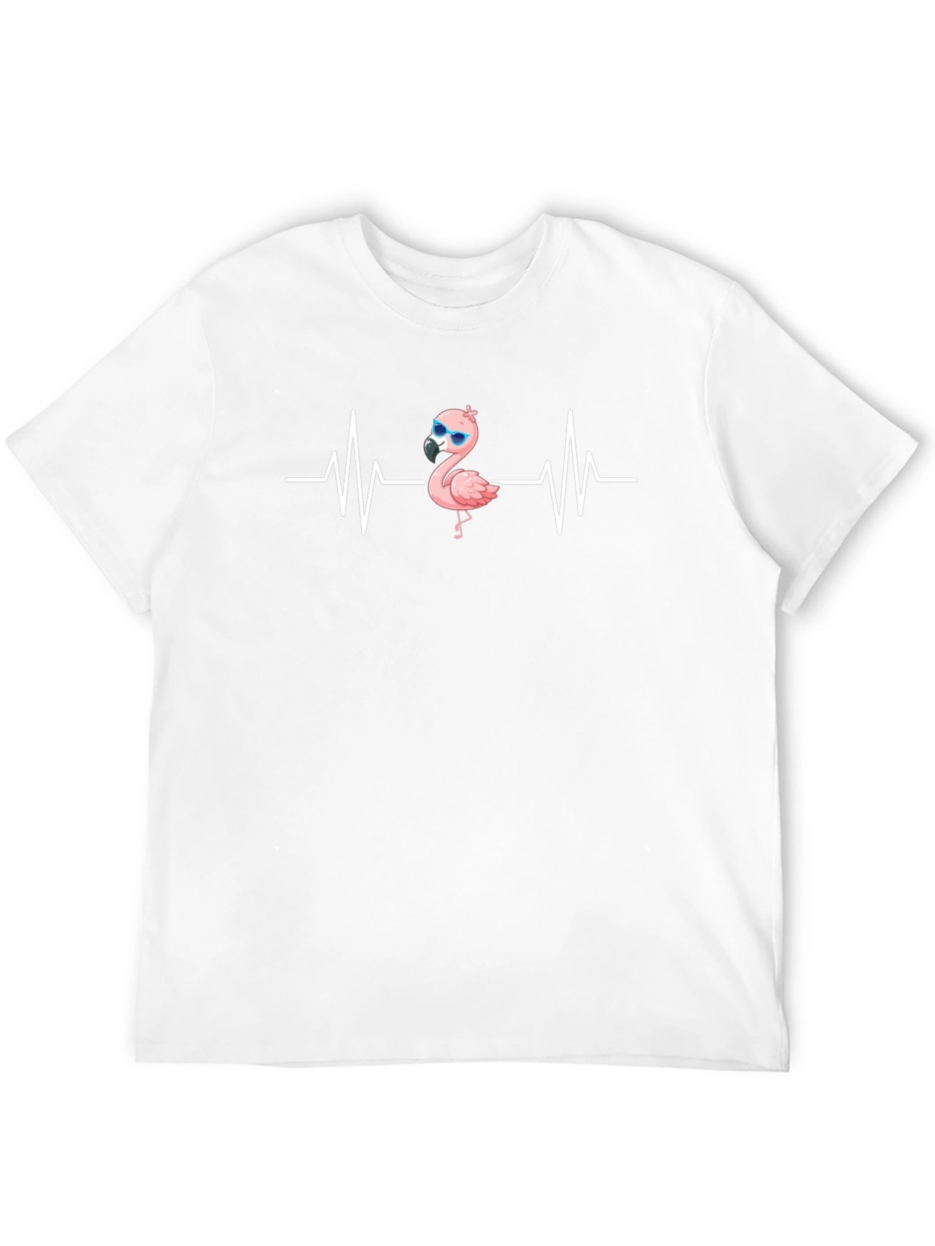 Flamingo Heartbeat Graphic Tee - Black