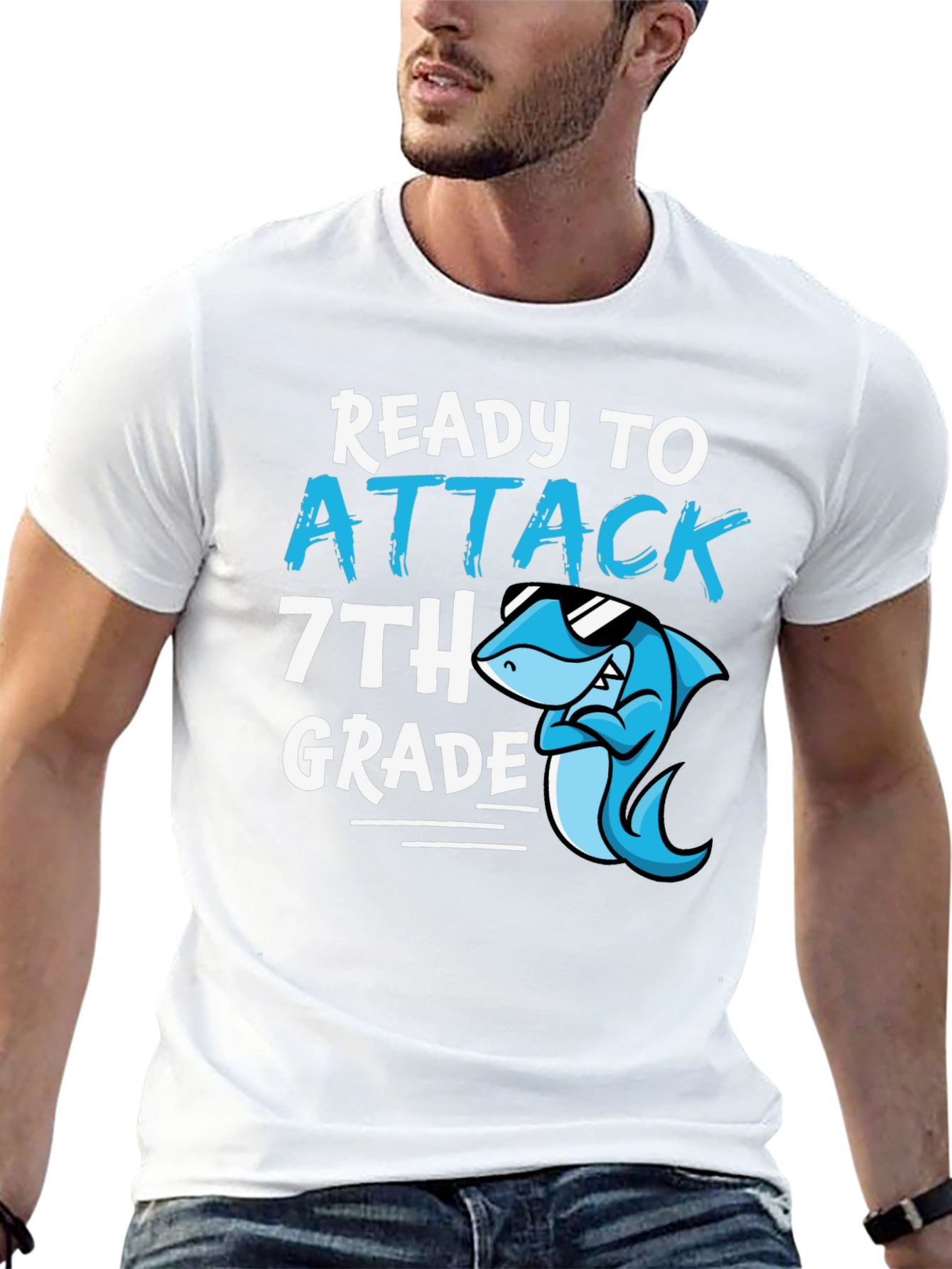Ready to Attack 7th Grade Shark T-Shirt