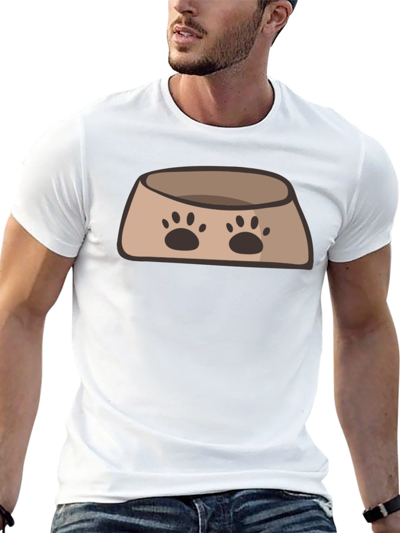 Dog Bowl Graphic T-Shirt - Cute Pet Lover Tee