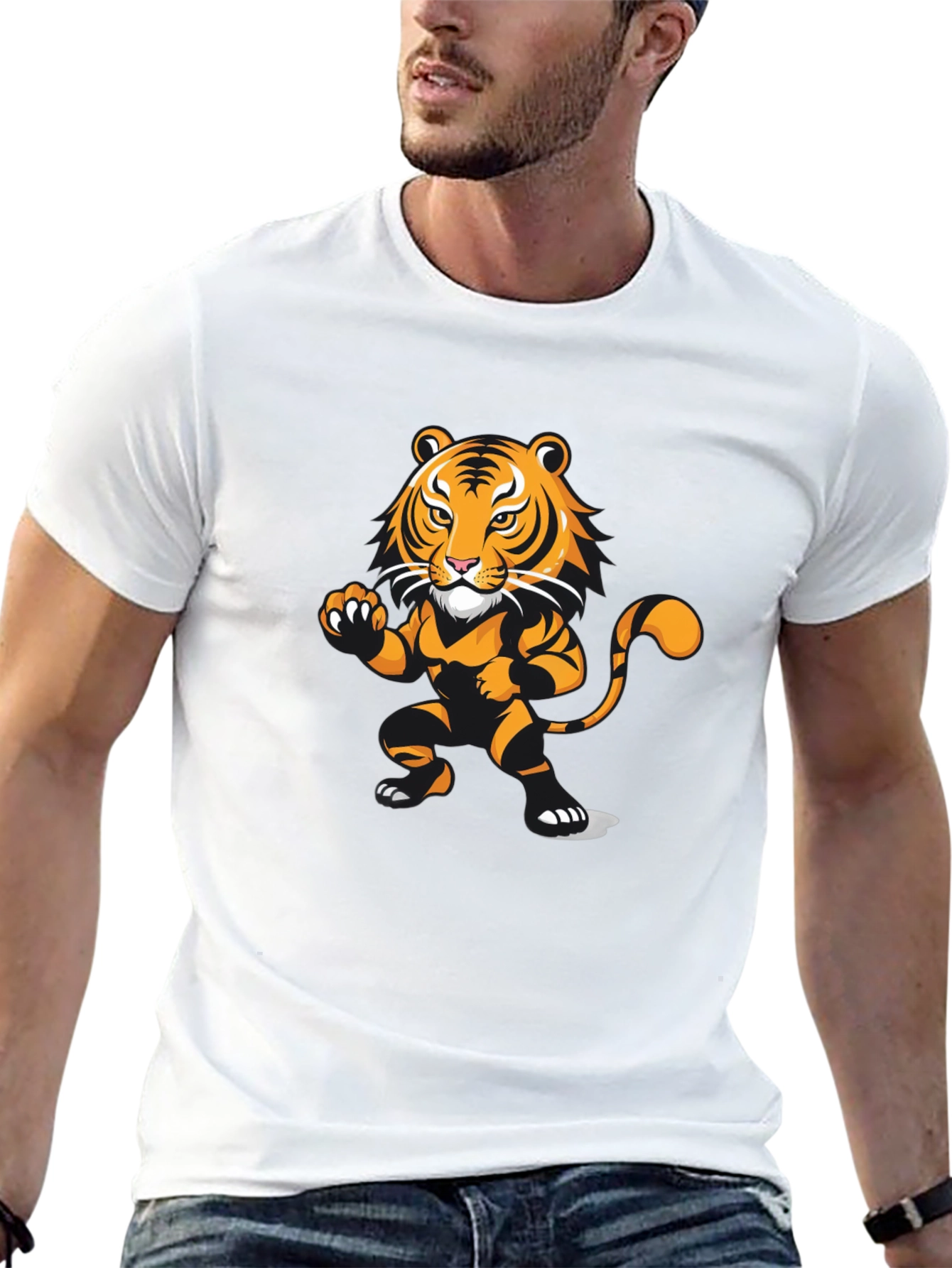 Tiger Graphic Tee - Stylish Animal Print T-Shirt