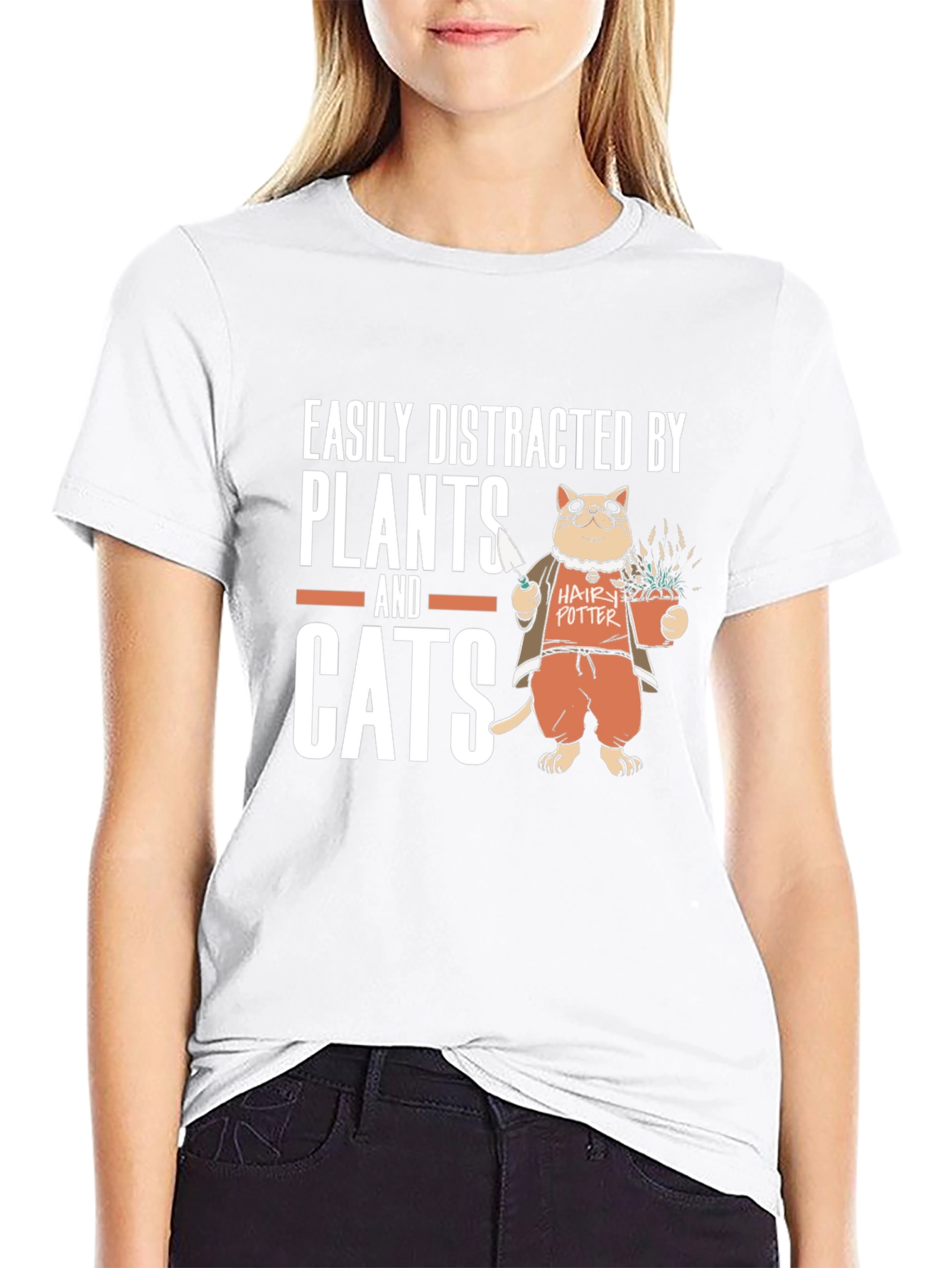 Easily Distracted by Plants and Cats T-Shirt
