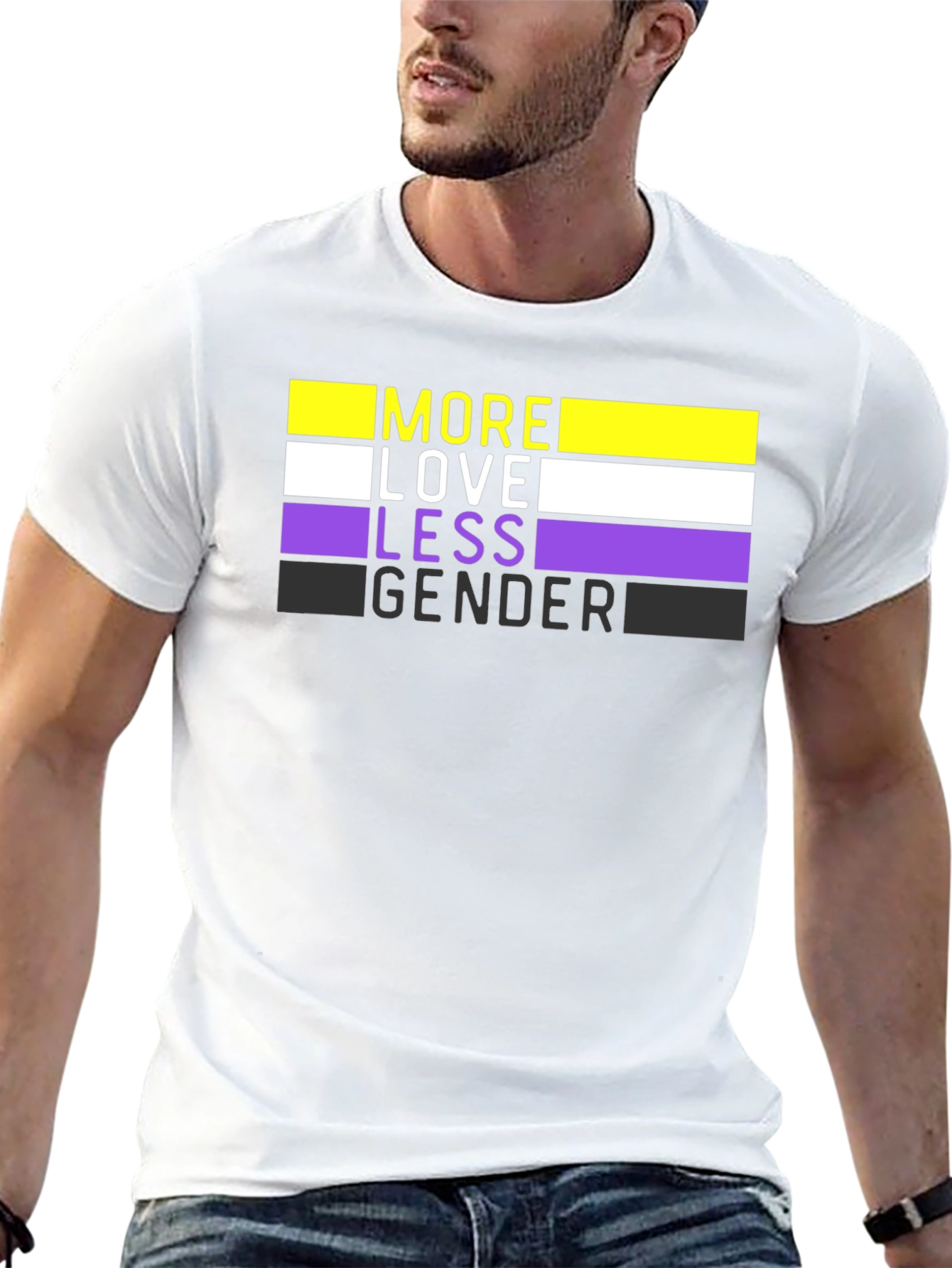 More Love Less Gender T-Shirt - Nonbinary Pride