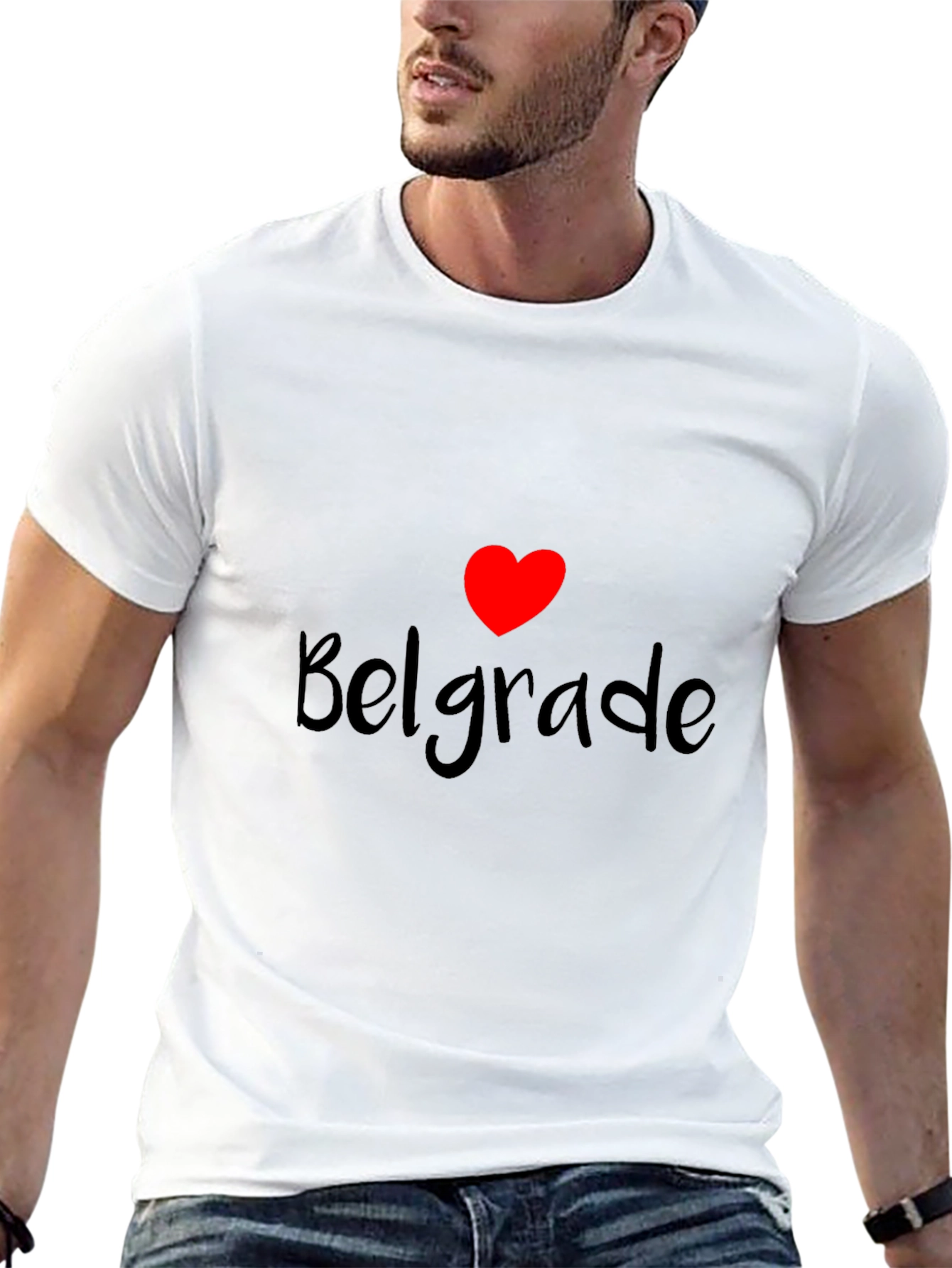Belgrade Heart T-Shirt - Black Cotton Blend