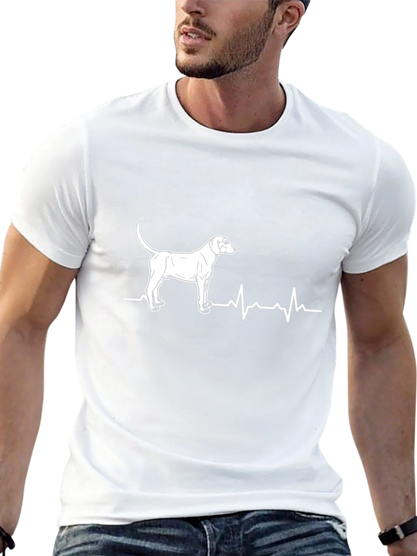 Dog Breed Heartbeat T-Shirt - Black