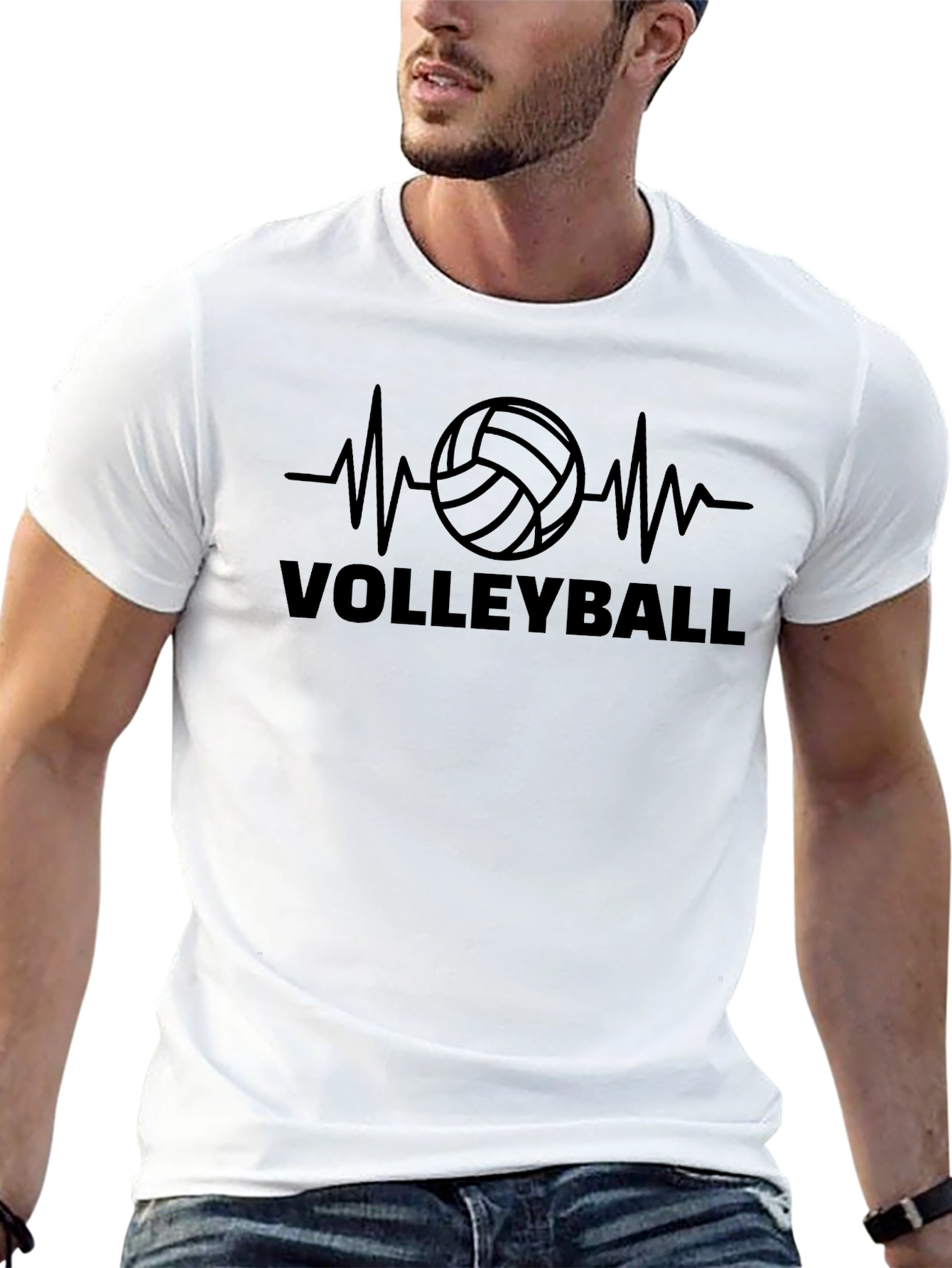 Volleyball Heartbeat T-Shirt - Sporty Graphic Tee