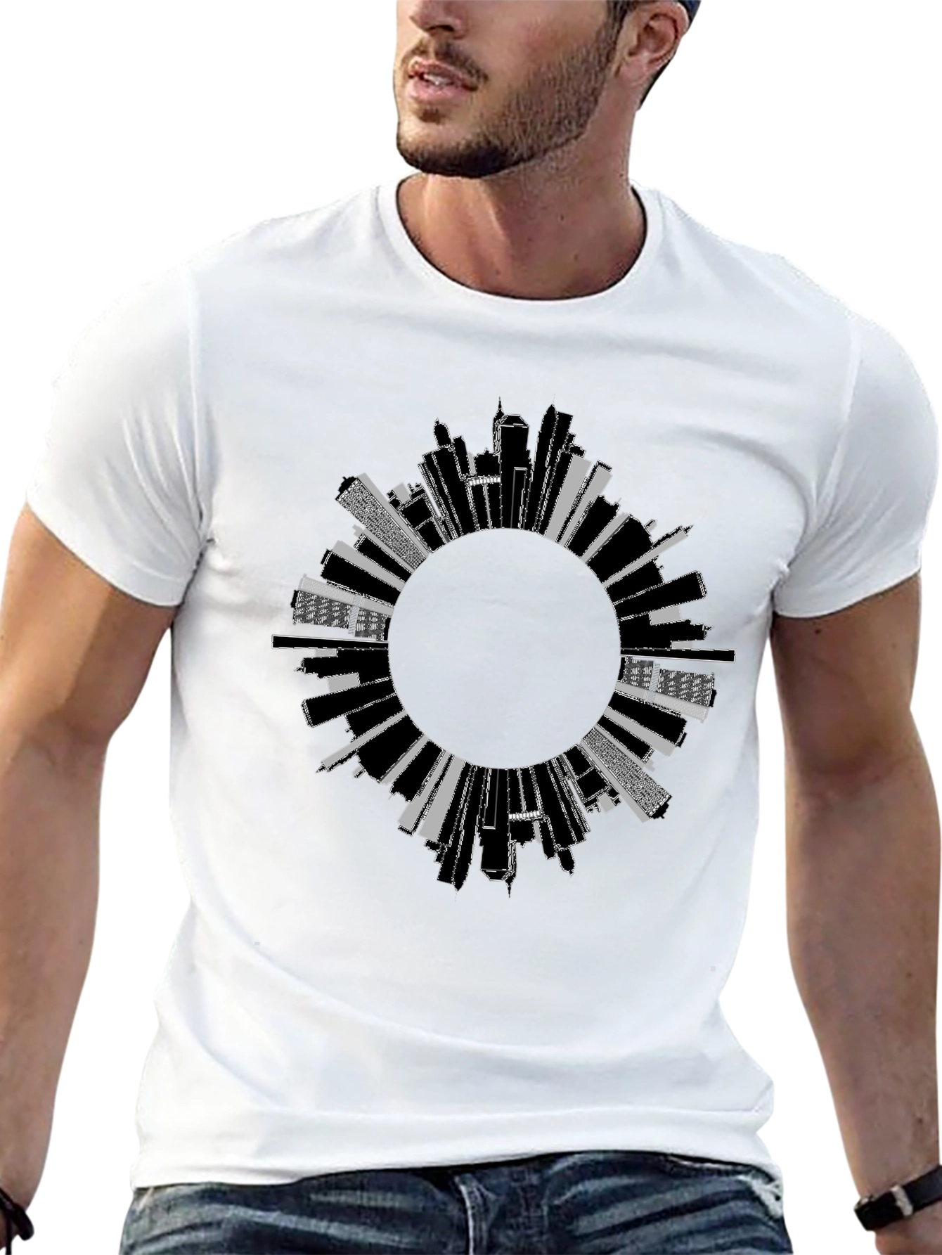 Cityscape Graphic Black T-Shirt