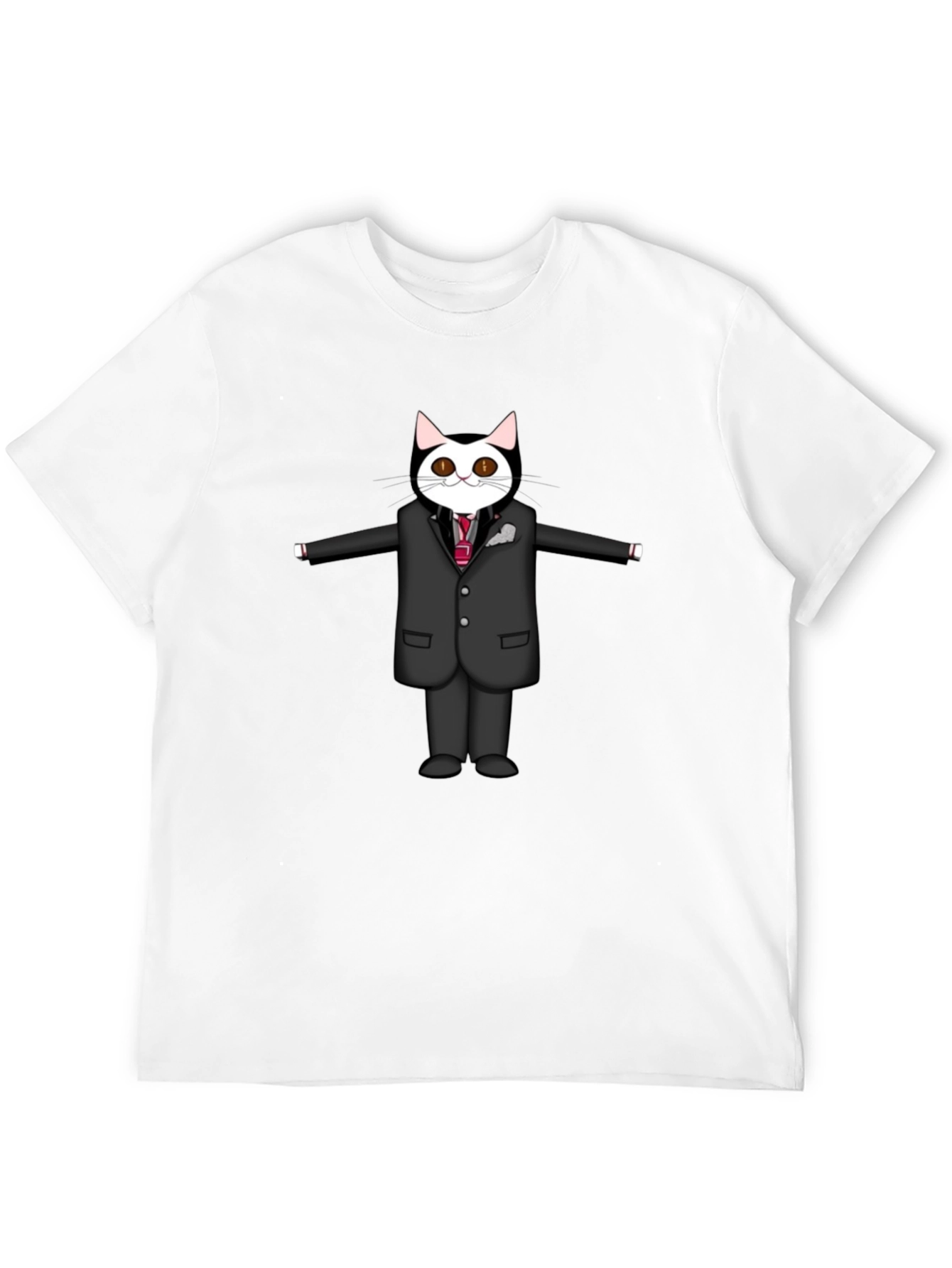 Cool Cat in Suit Graphic Tee - Black