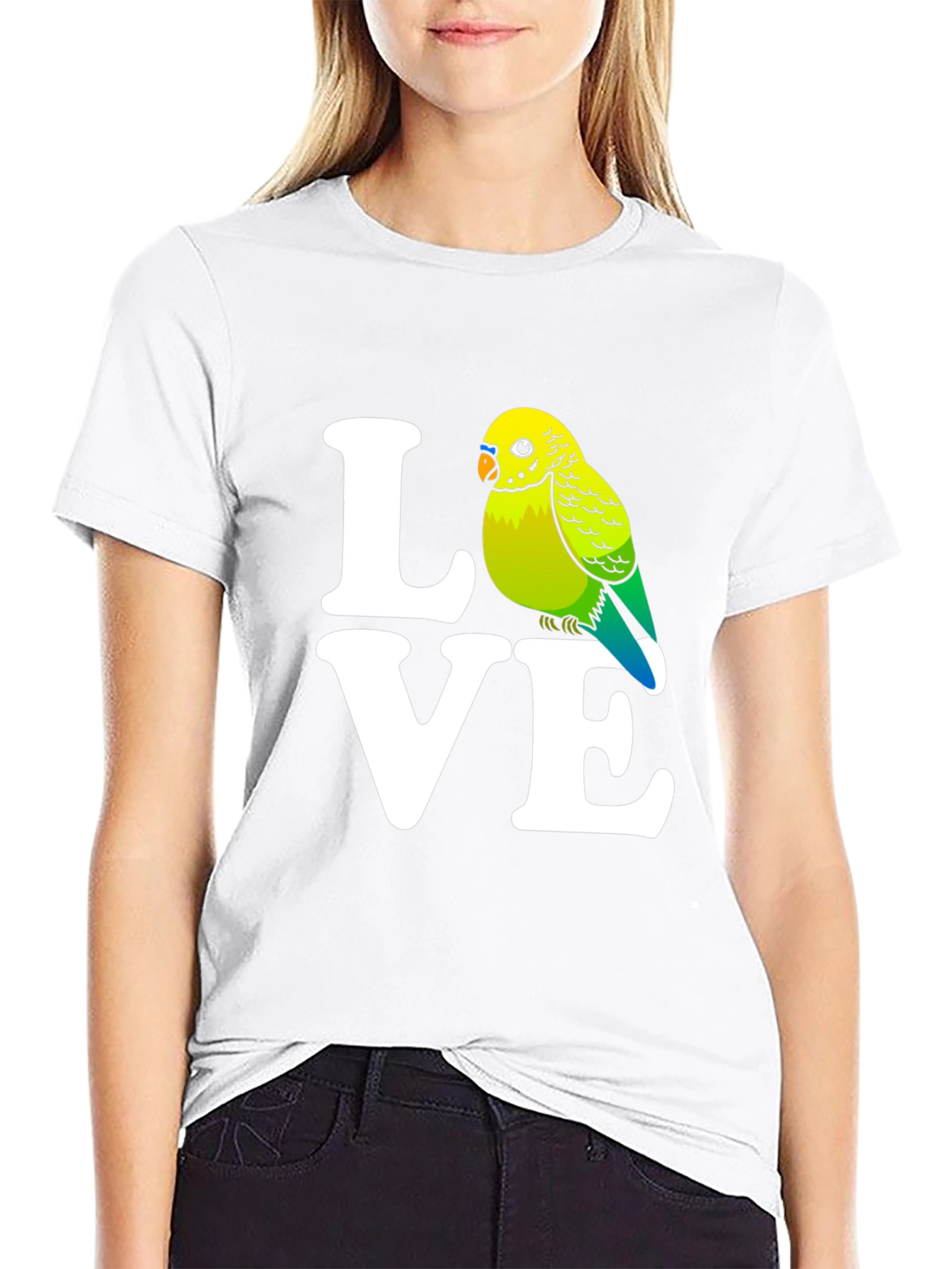 Love Bird Graphic T-Shirt - Parrot Lover Tee