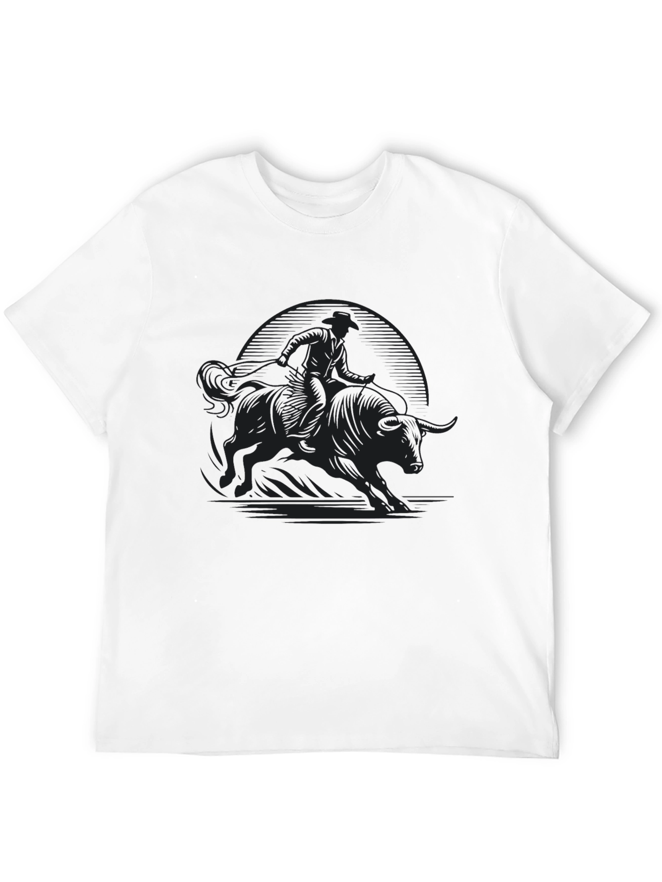Bull Rider Graphic Tee - Bold Black T-Shirt