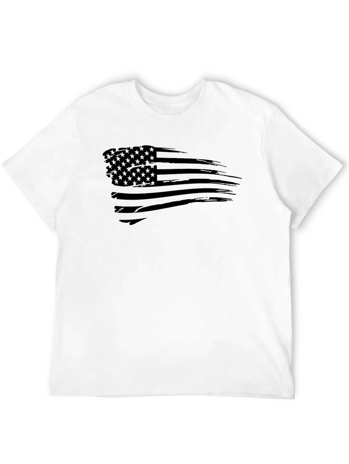 Mens Black American Flag Graphic T-Shirt