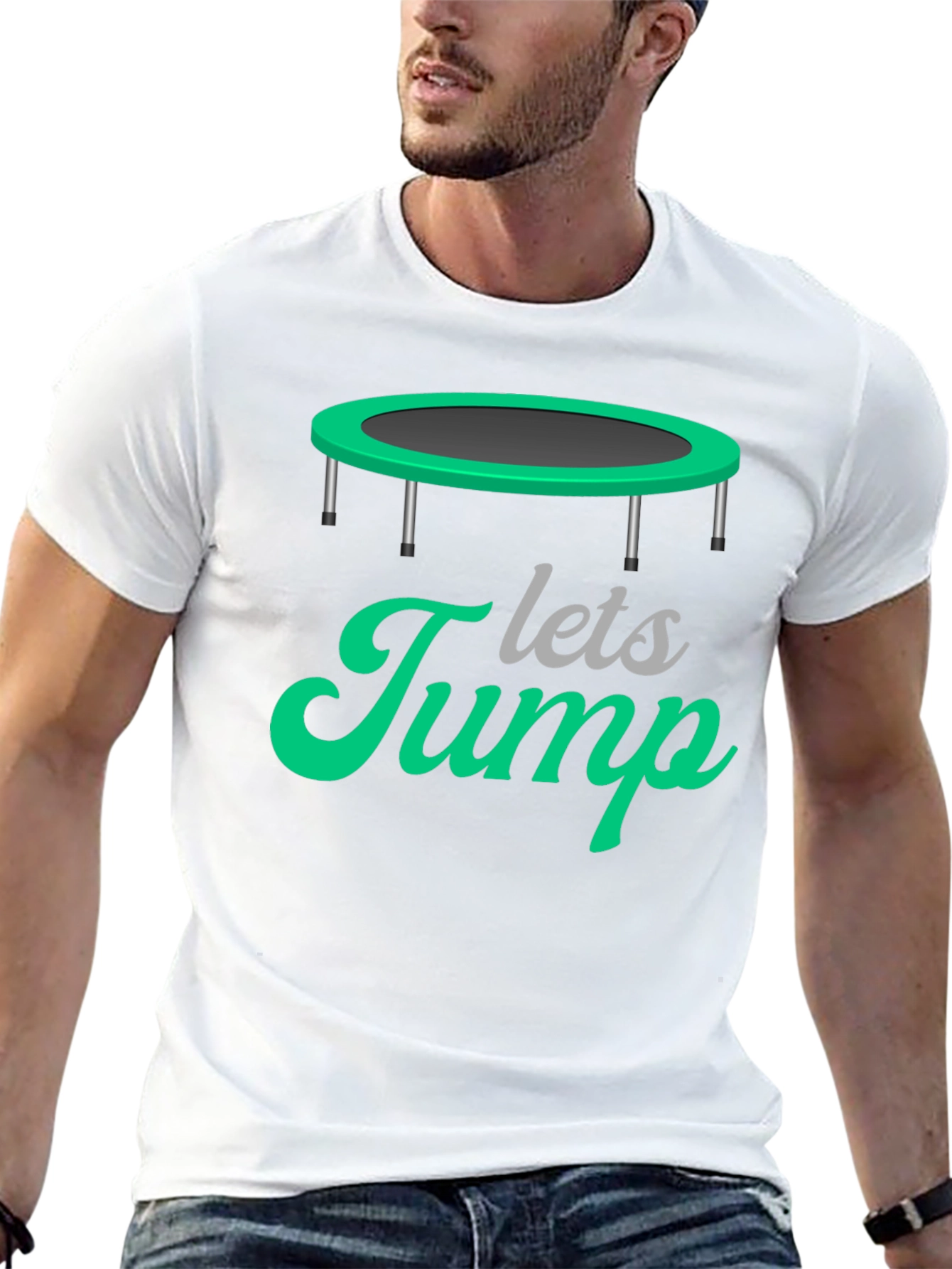 Lets Jump Trampoline Graphic T-Shirt - Black