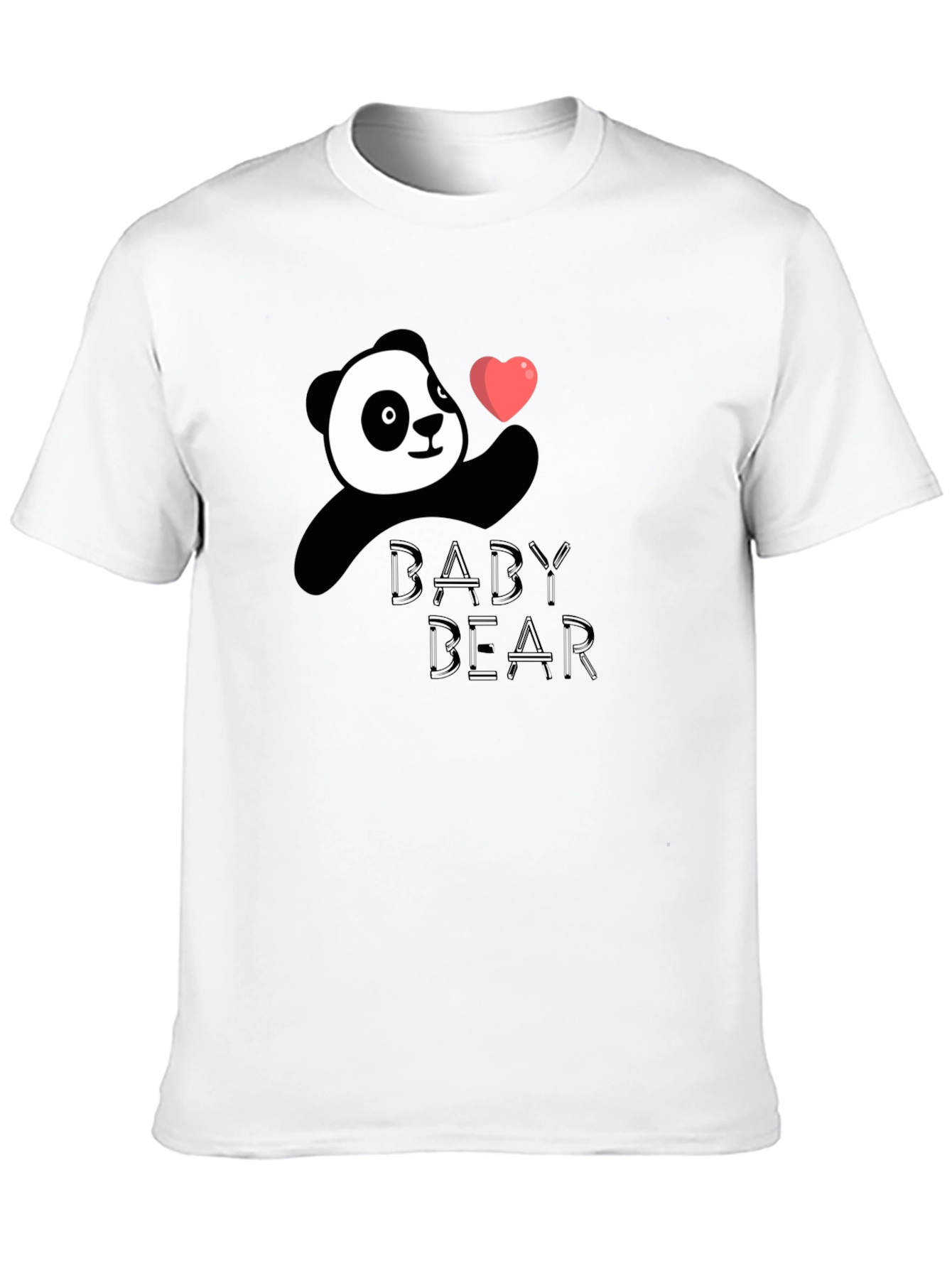 Cute Panda Baby Bear Black T-Shirt