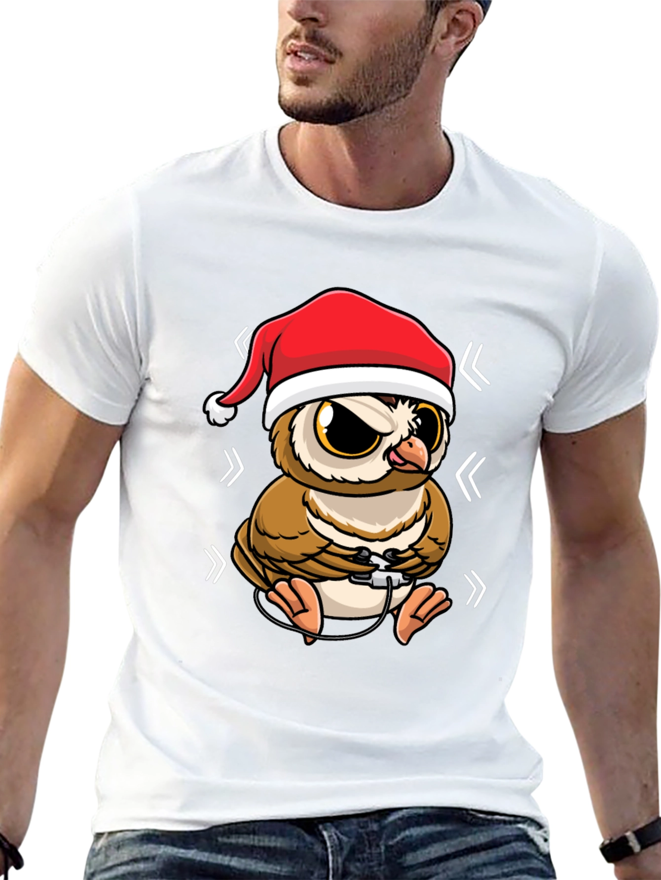 Gamer Owl Christmas T-Shirt - Holiday Fun