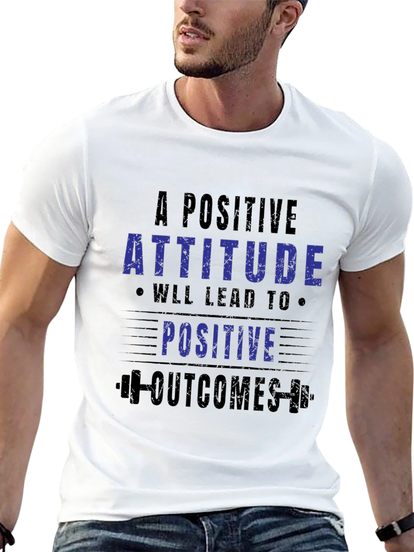 Positive Attitude Graphic T-Shirt - Motivational Tee