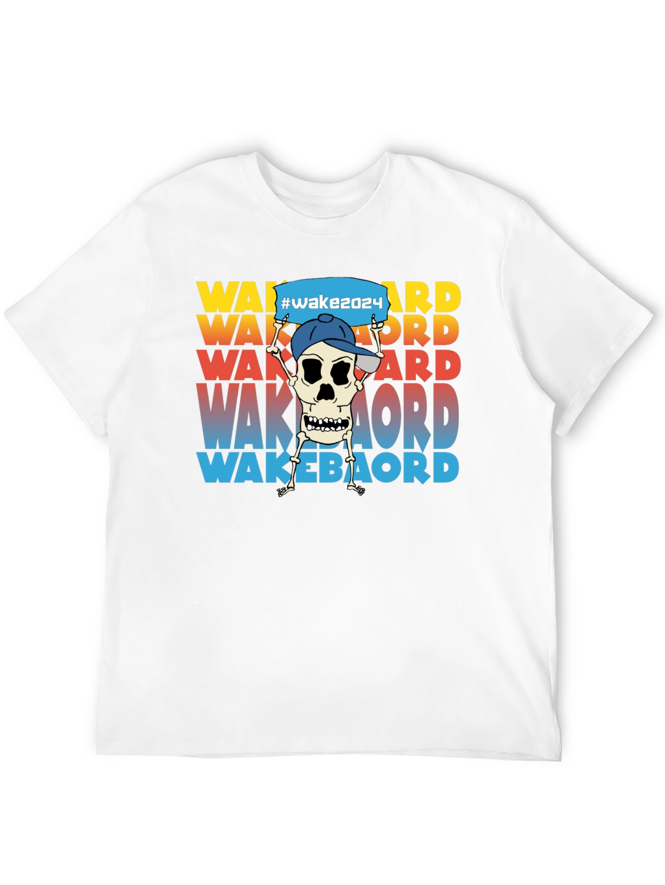Wakeboard Skeleton Graphic T-Shirt - Unisex Tee