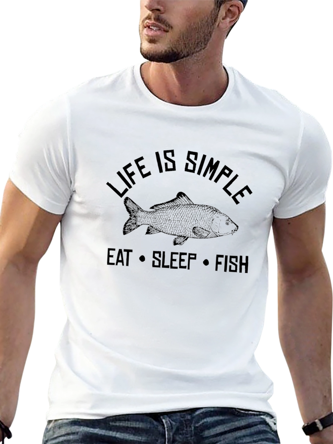 Life is Simple Eat Sleep Fish T-Shirt