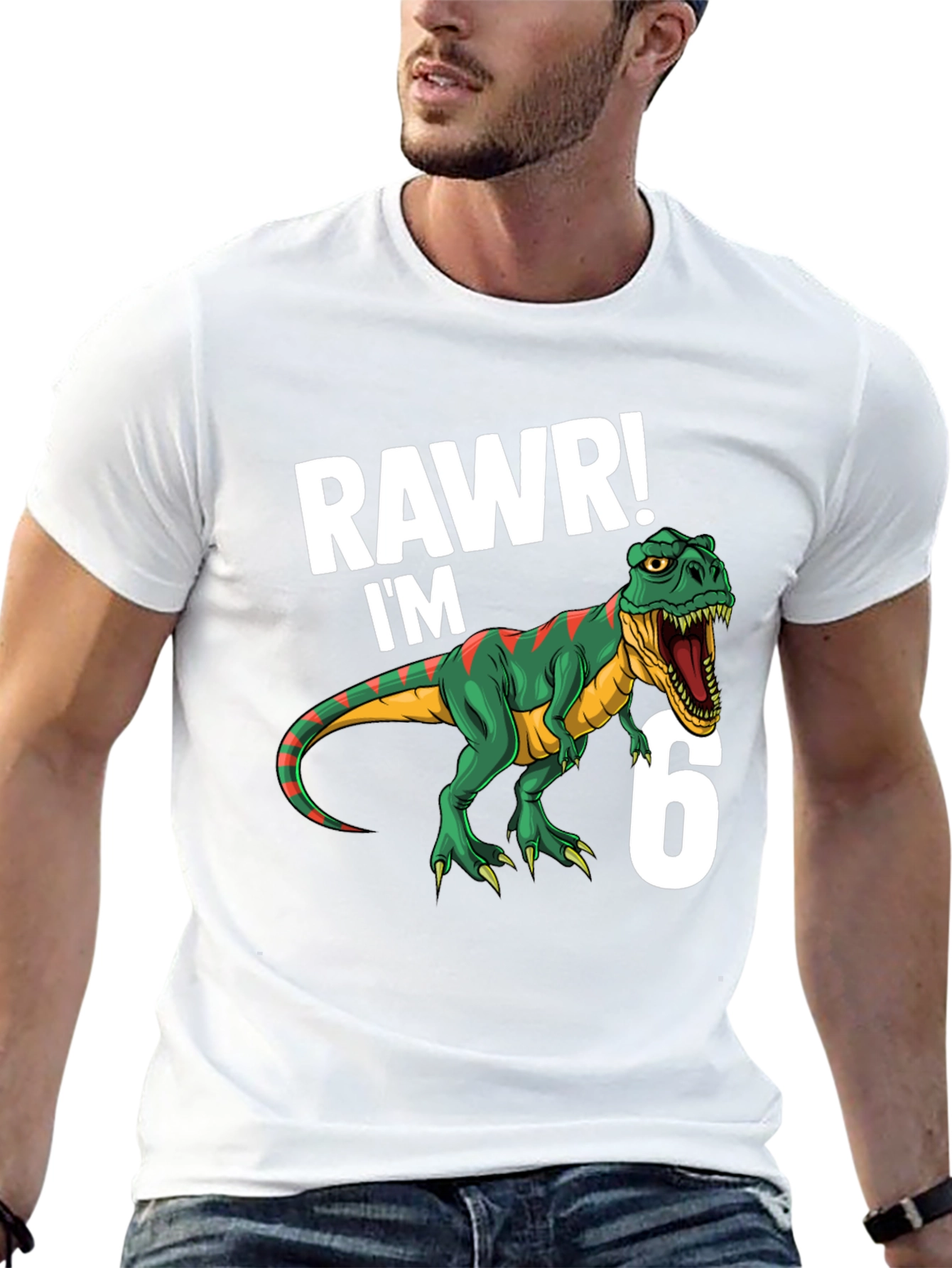 RAWR! Im 6! Dinosaur Birthday T-Shirt