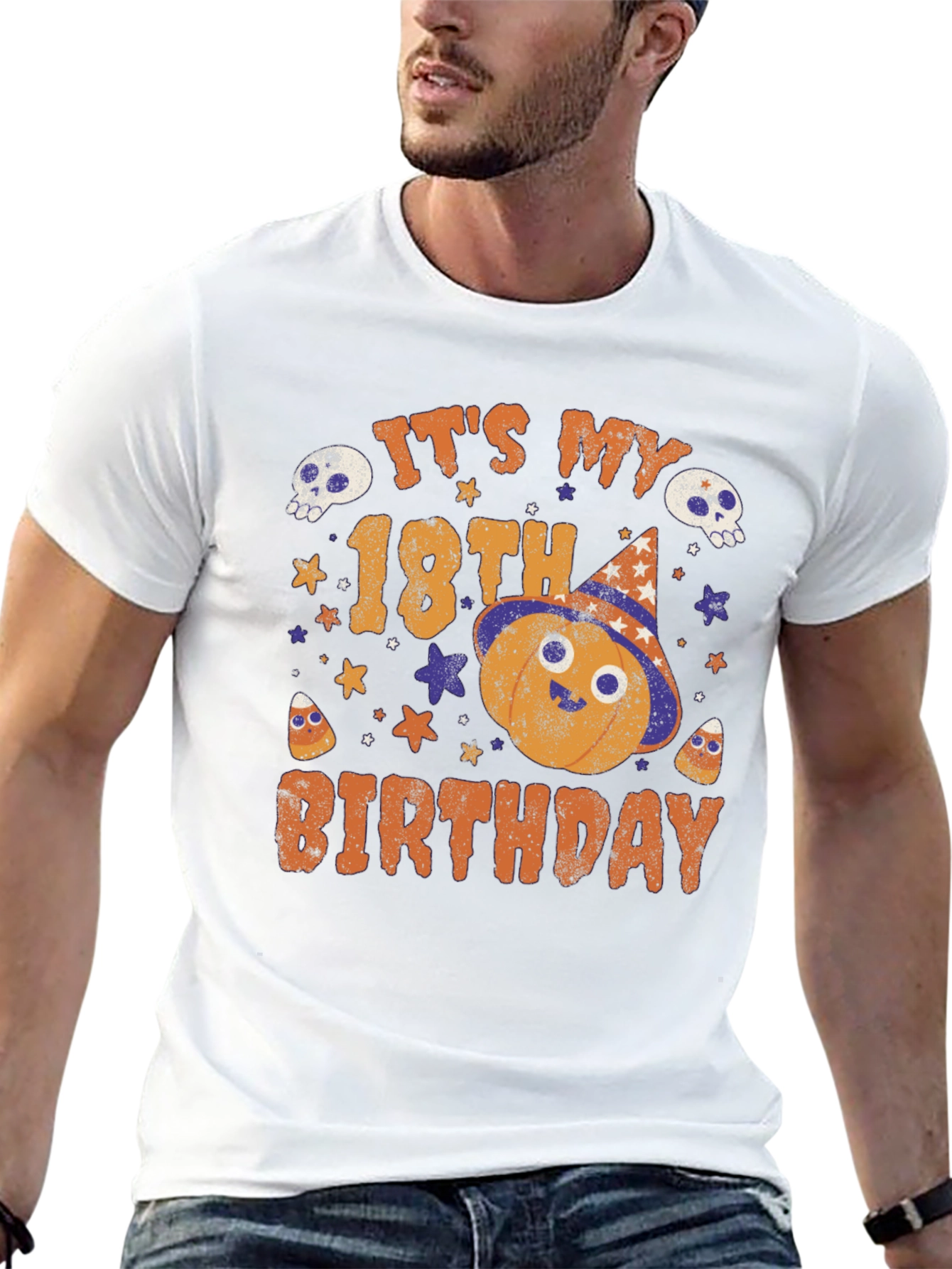 Halloween 18th Birthday T-Shirt - Pumpkin Design