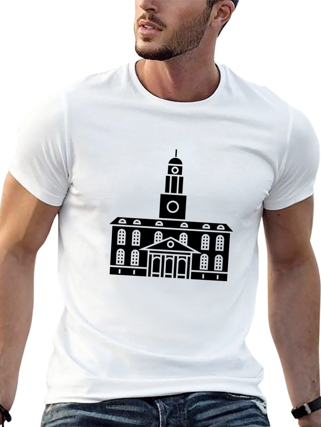 Mens Building Graphic Black T-Shirt