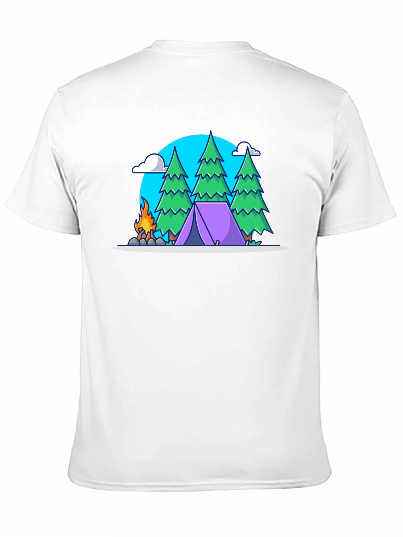 Camping Adventure Graphic Tee - Black Cotton Shirt