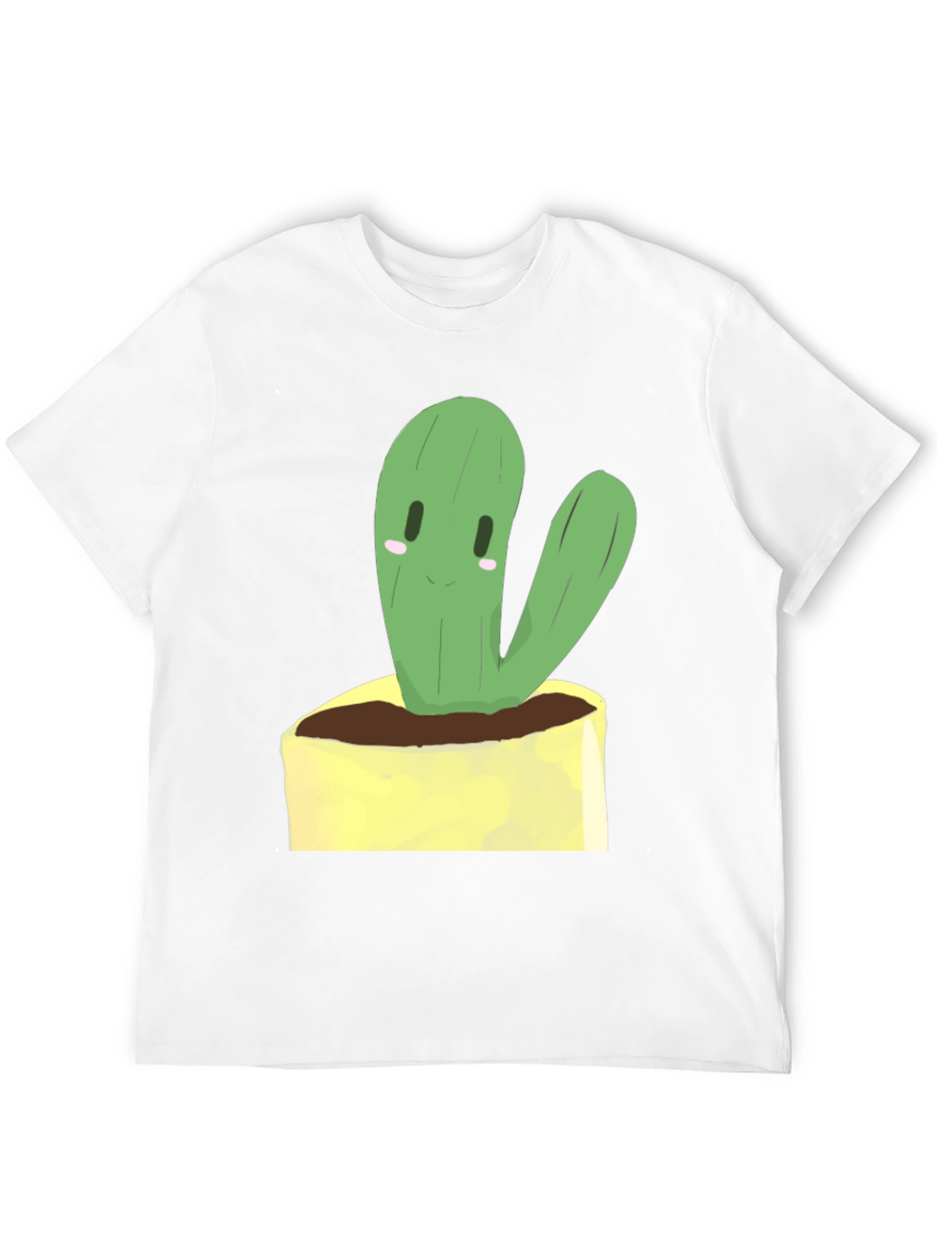 Cute Cactus Graphic Tee - Black Cotton T-Shirt