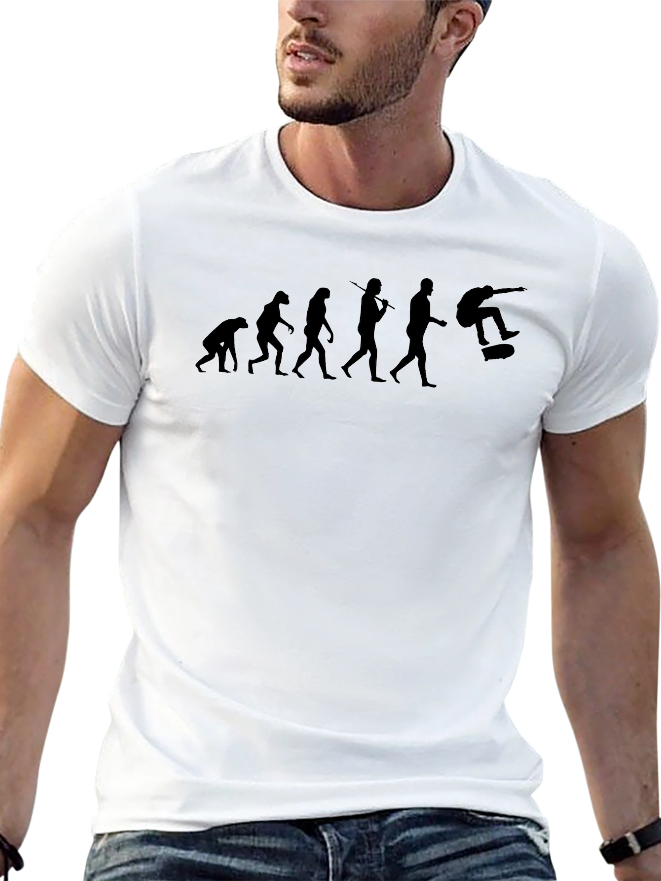 Evolution of Skateboarding T-Shirt - Black Cotton Tee