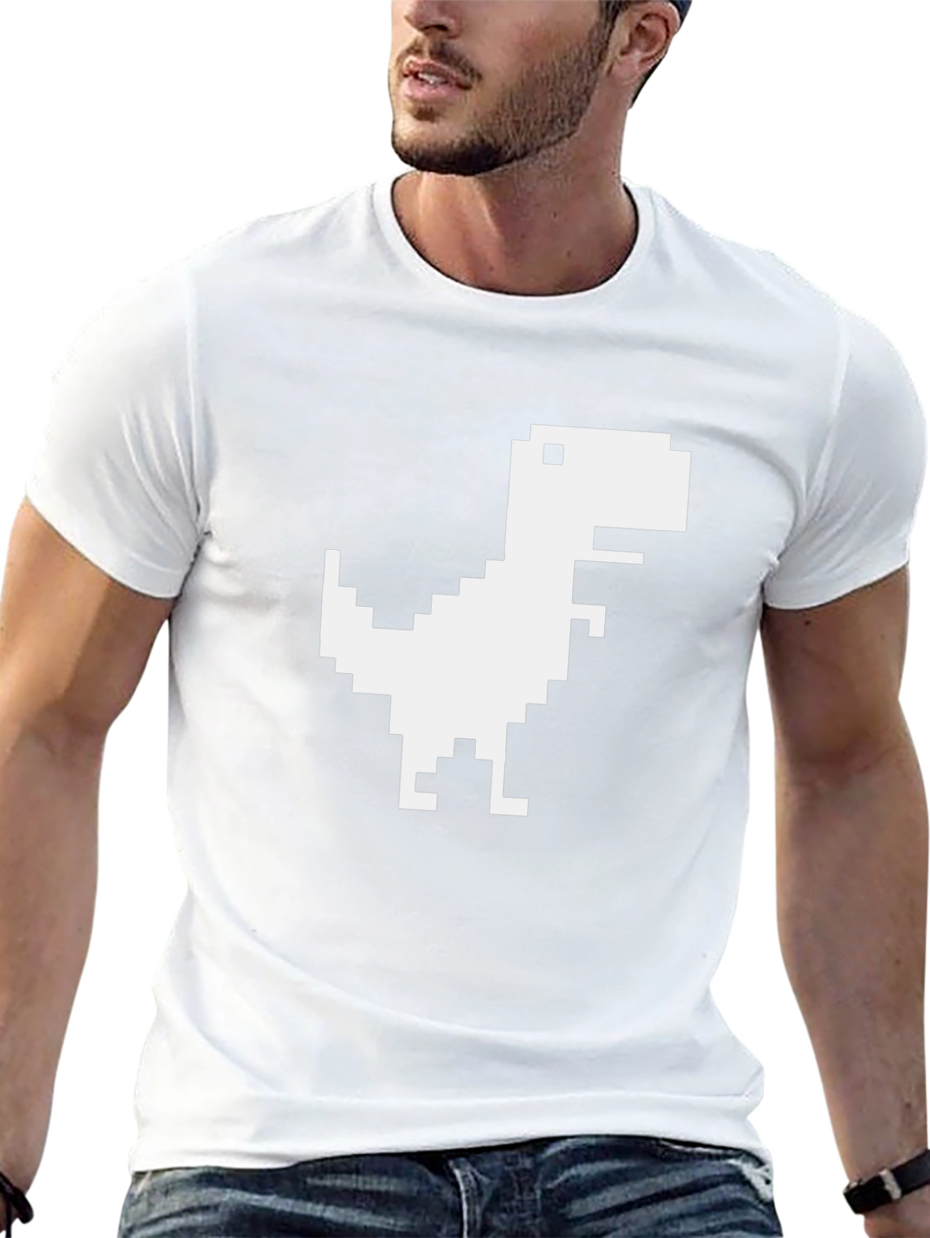Pixel Dinosaur Black T-Shirt