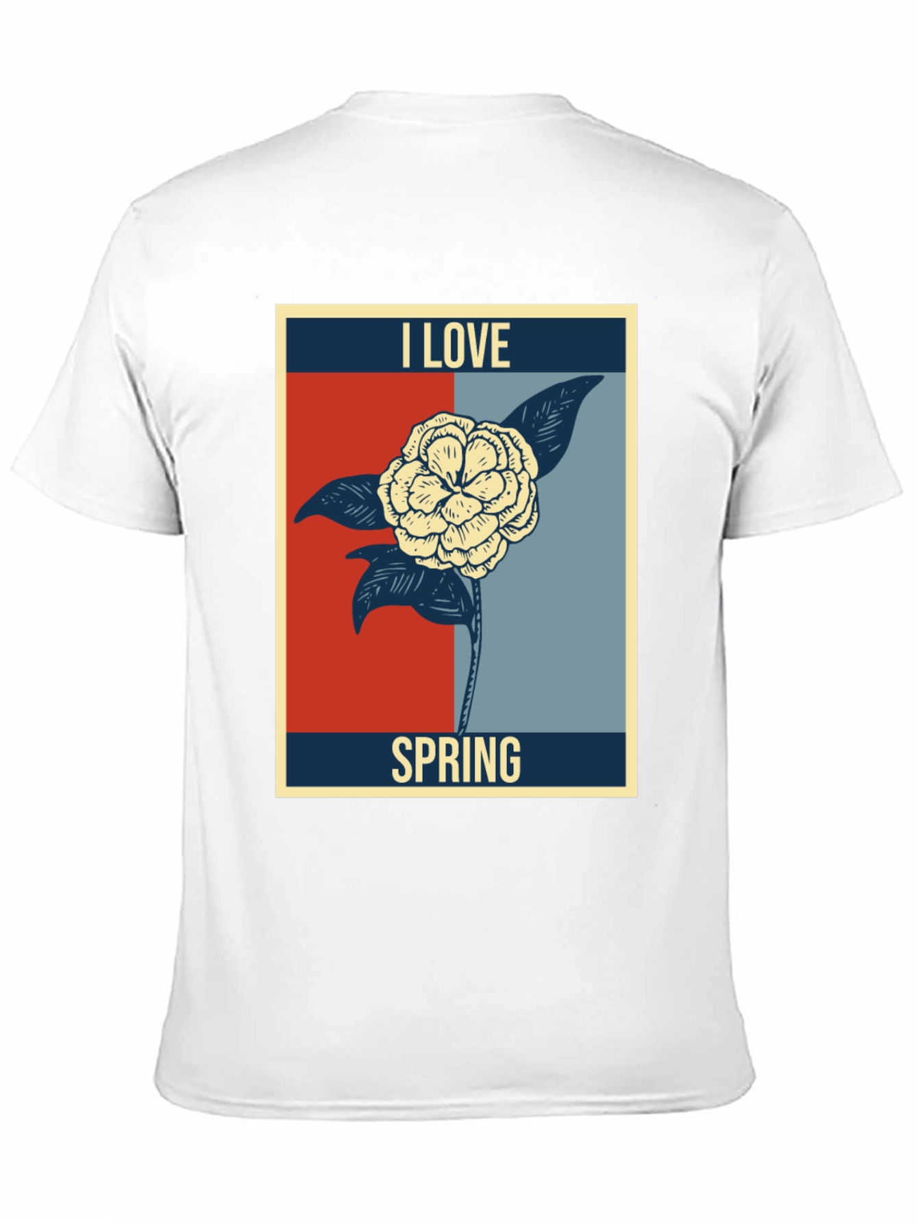 I Love Spring Floral Graphic Tee - Black