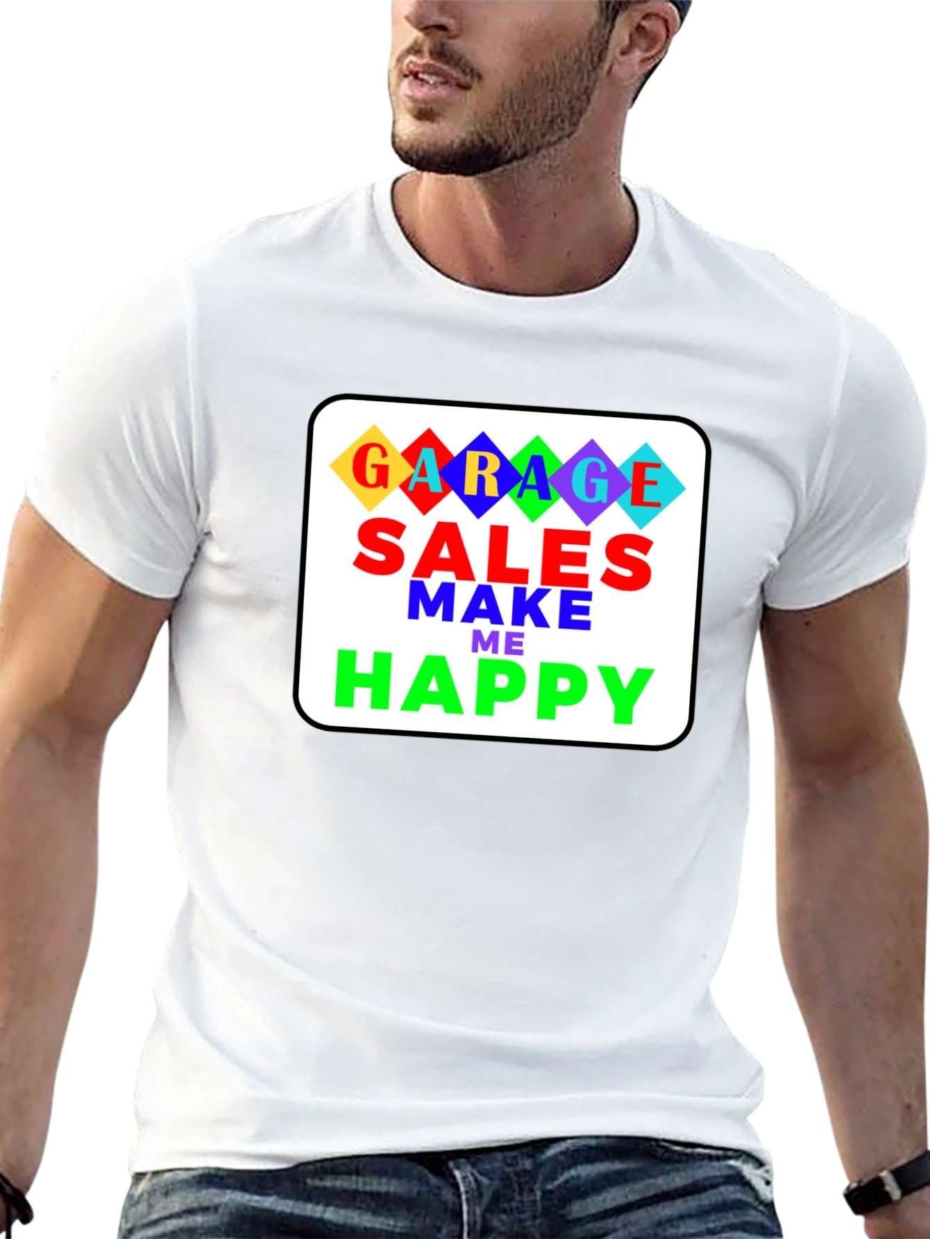 Garage Sales Make Me Happy T-Shirt - Black