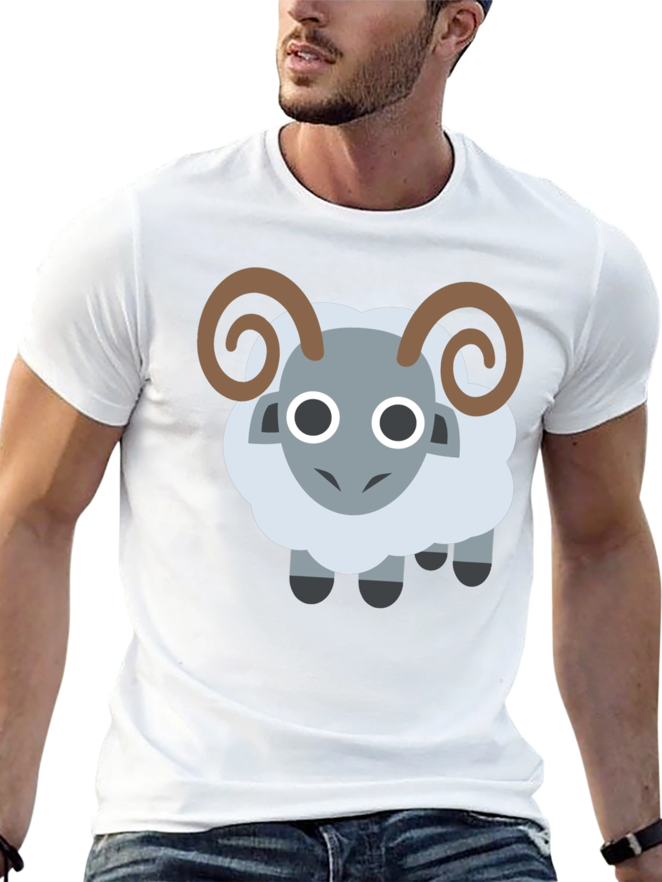Ram Emoji Black T-Shirt