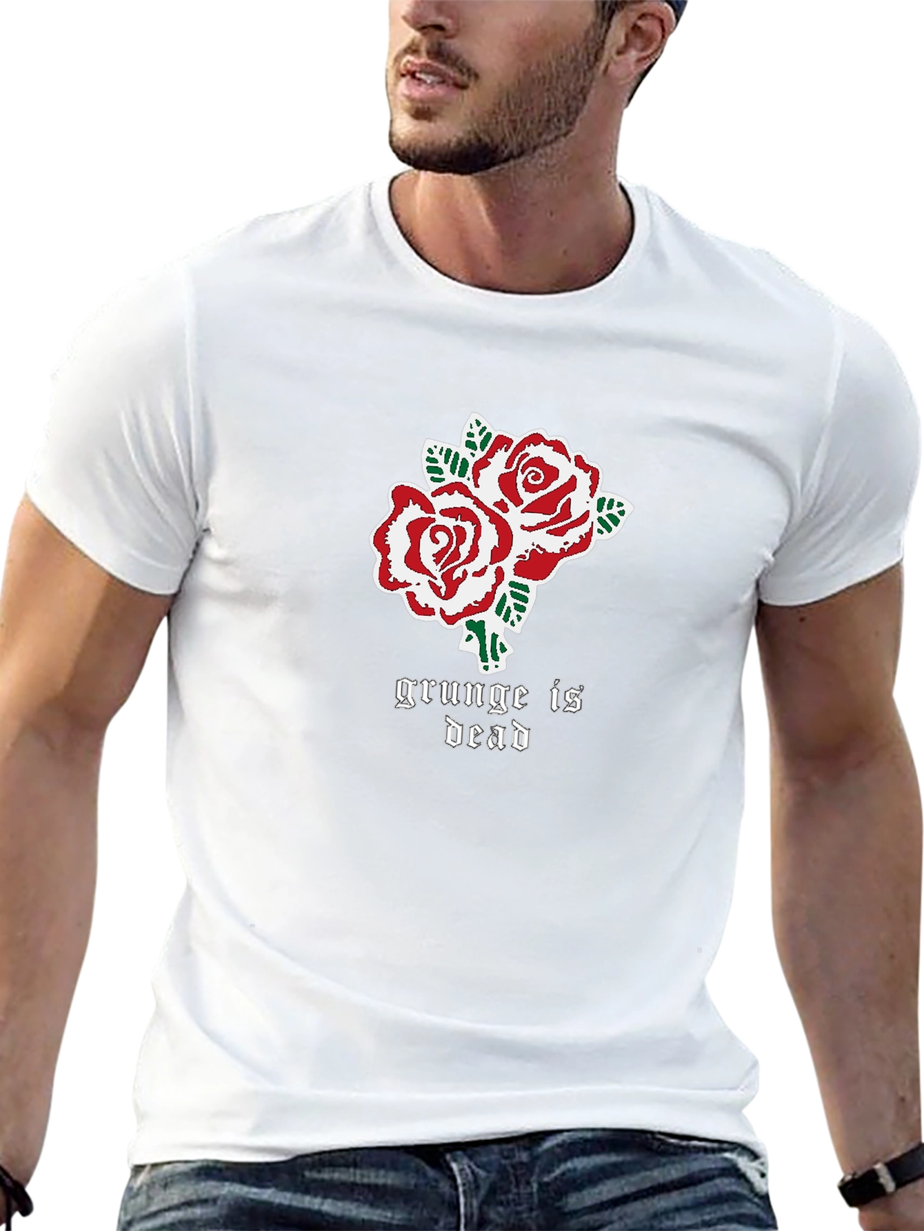 Grunge is Dead Rose Graphic T-Shirt