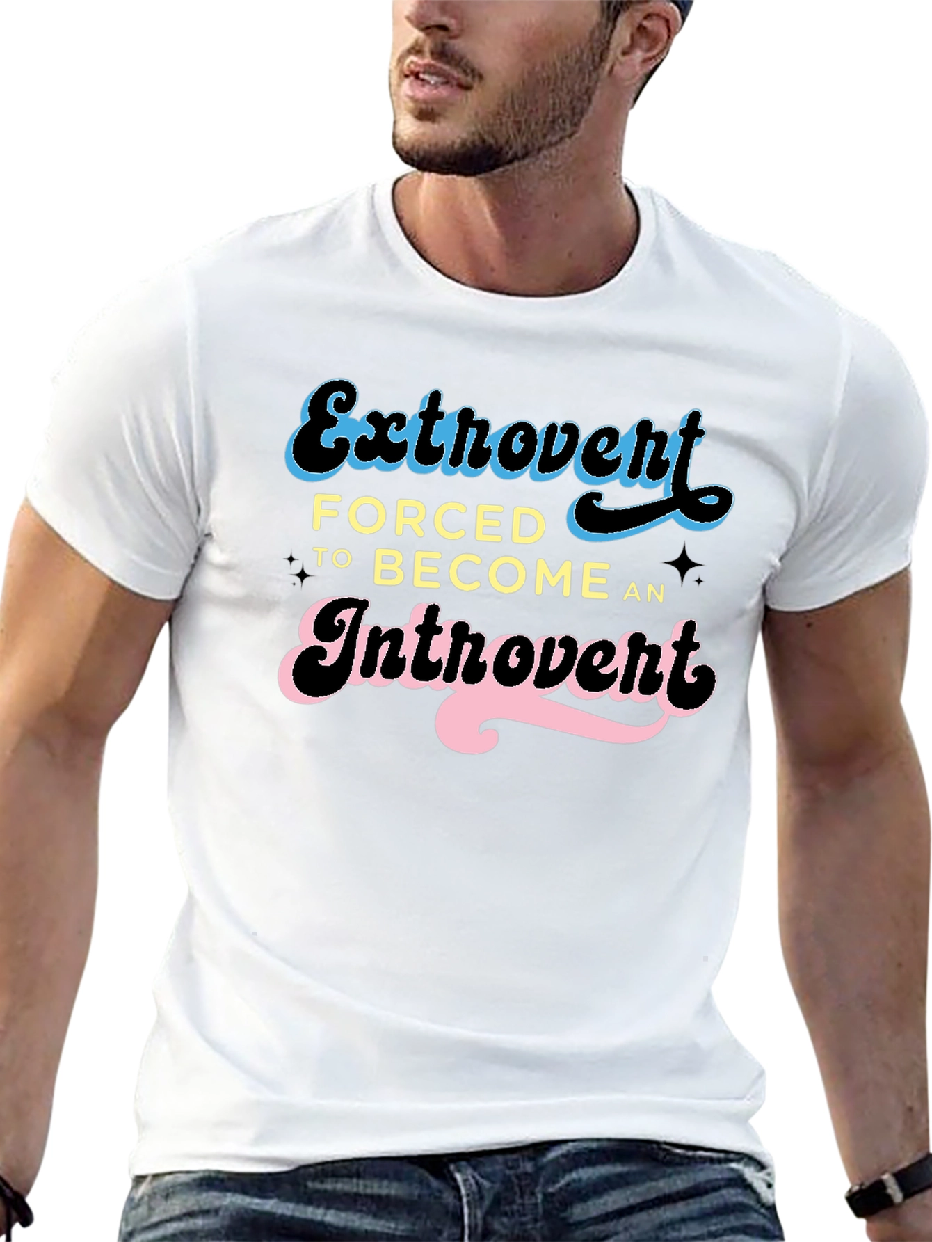 Introvert Humor Tee - Black Graphic T-Shirt