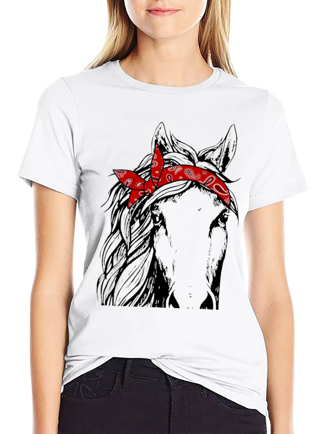Horse with Bandana Graphic Tee