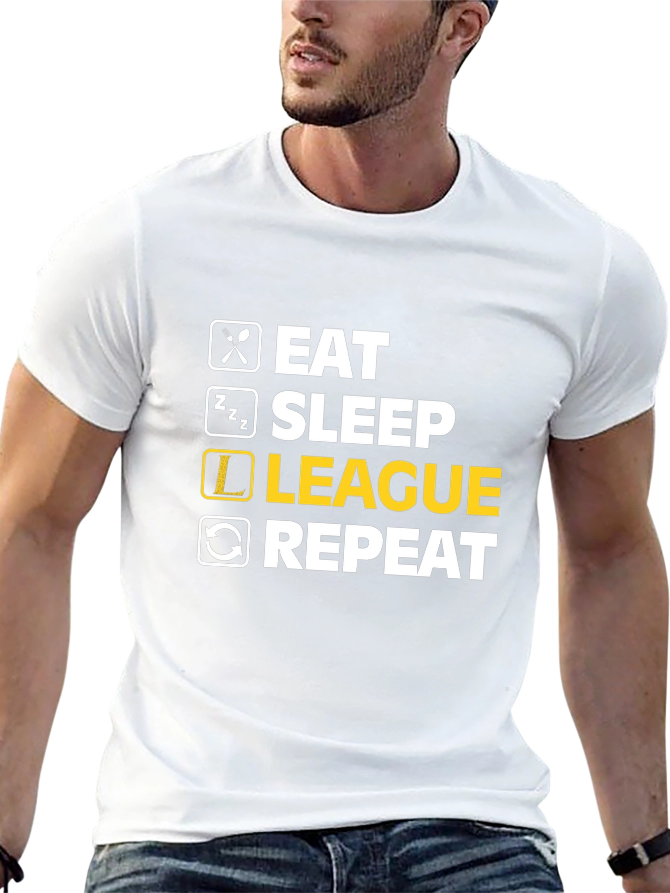 Eat Sleep League Repeat - Gamer T-Shirt