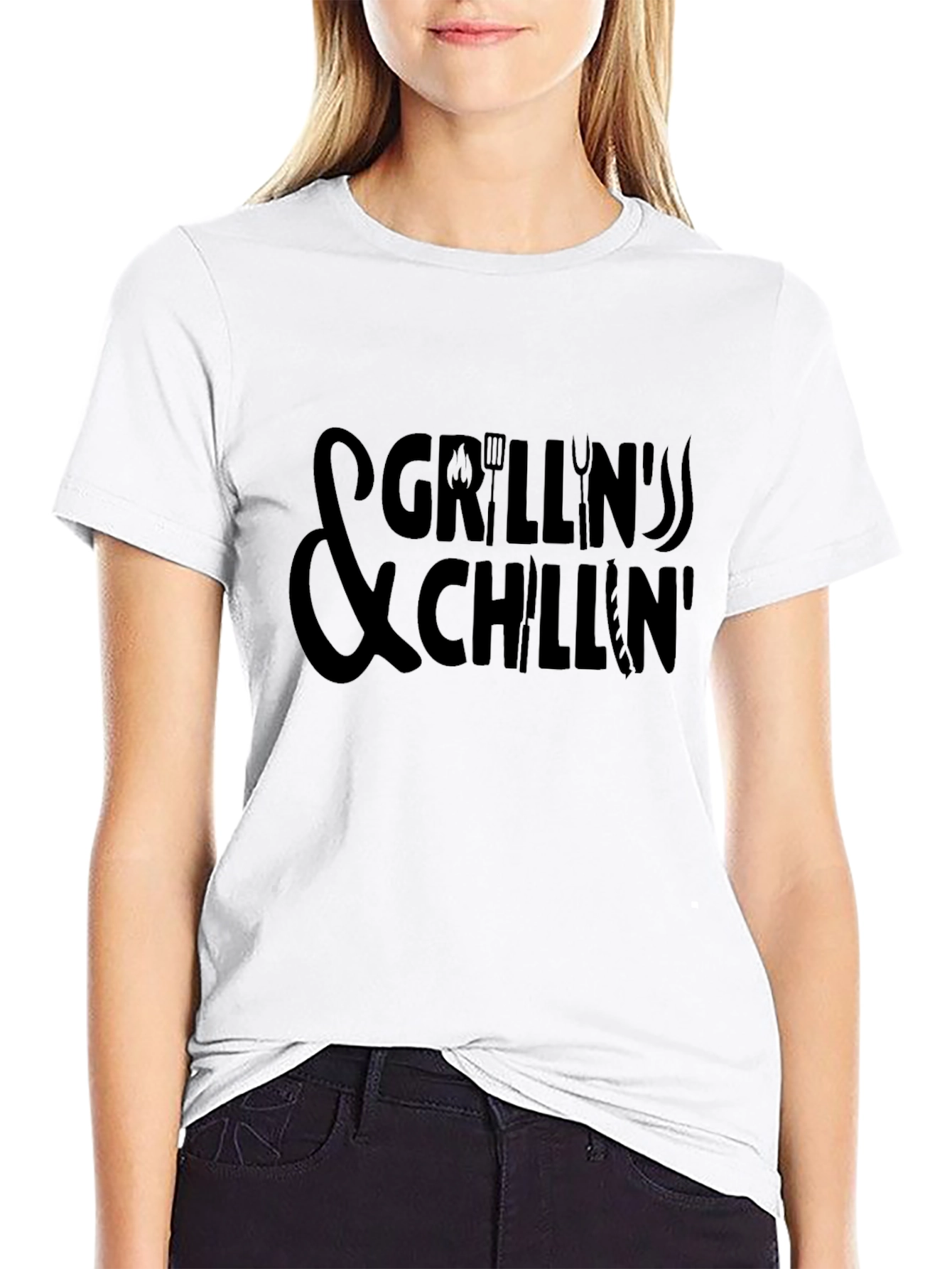 Grillin and Chillin Black T-Shirt