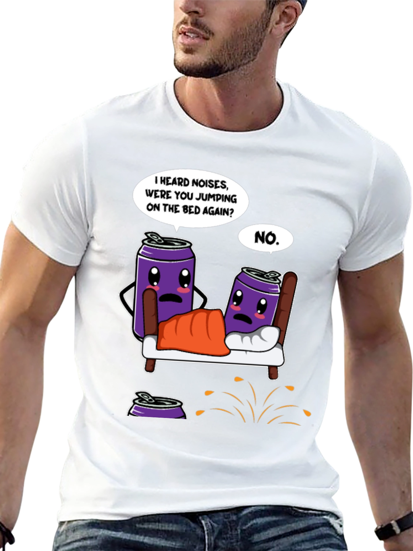 Funny Cartoon Can Bed Time T-Shirt