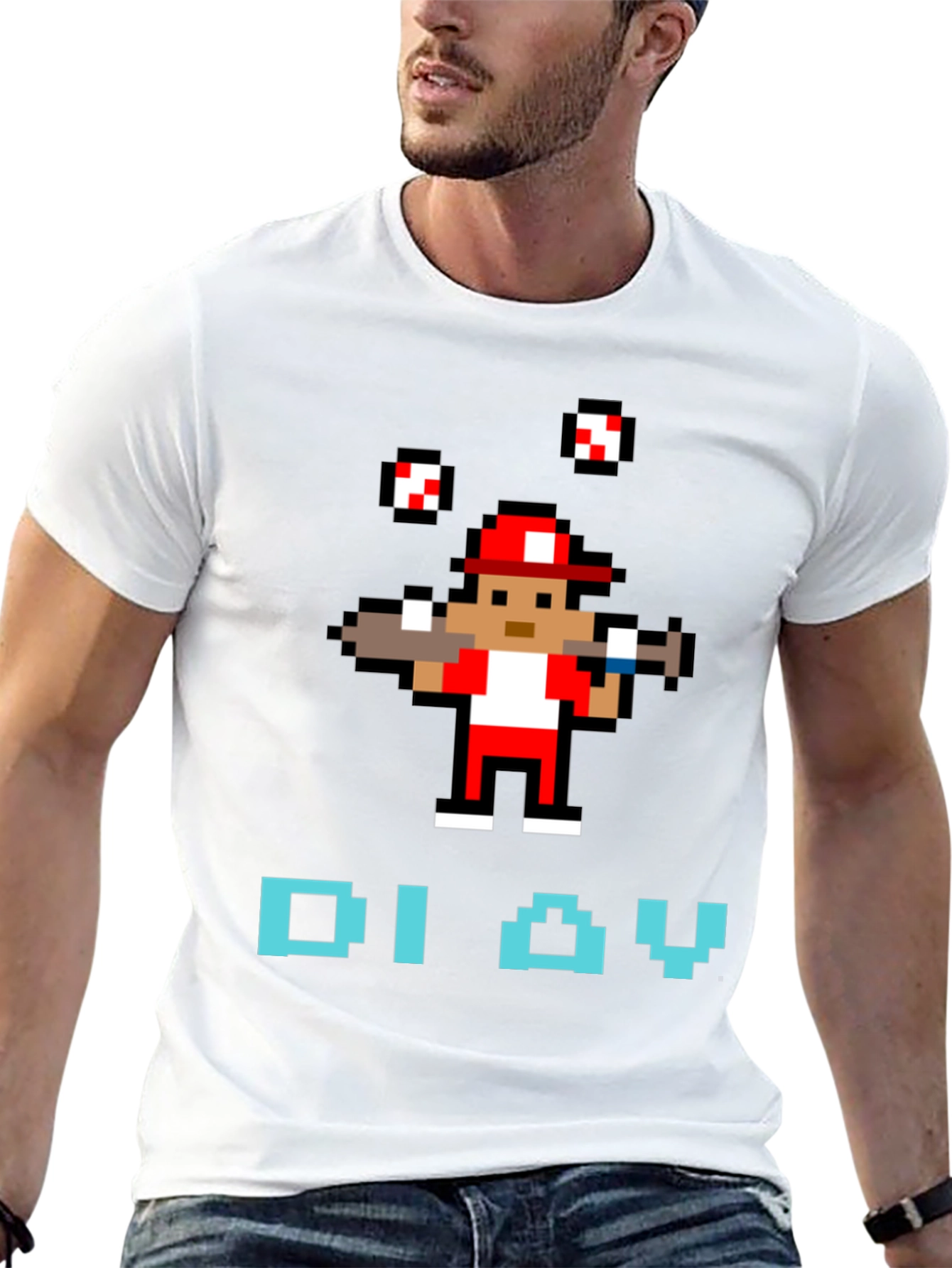 Retro Baseball Pixel Art T-Shirt