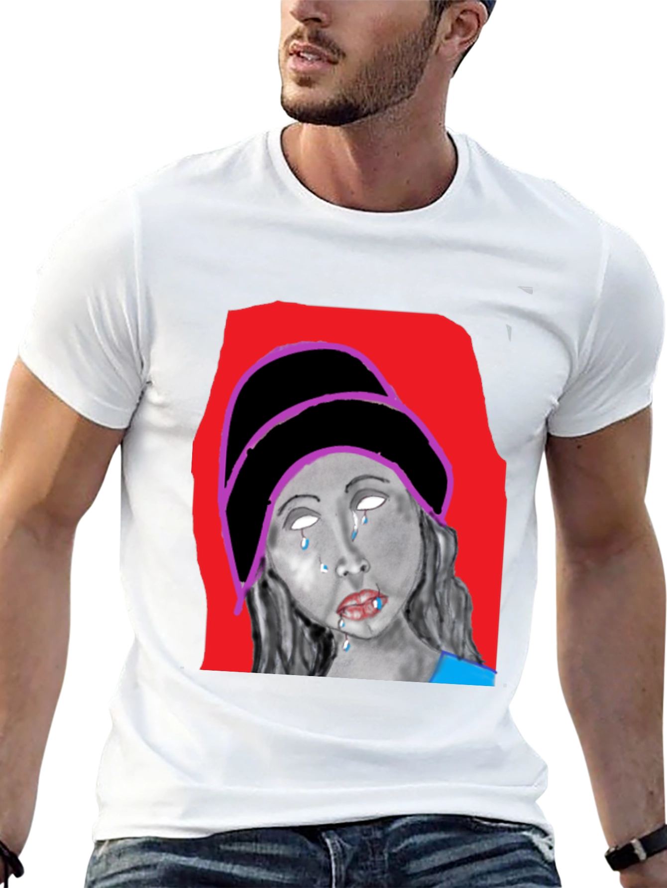 Unique Graphic Print Black T-Shirt