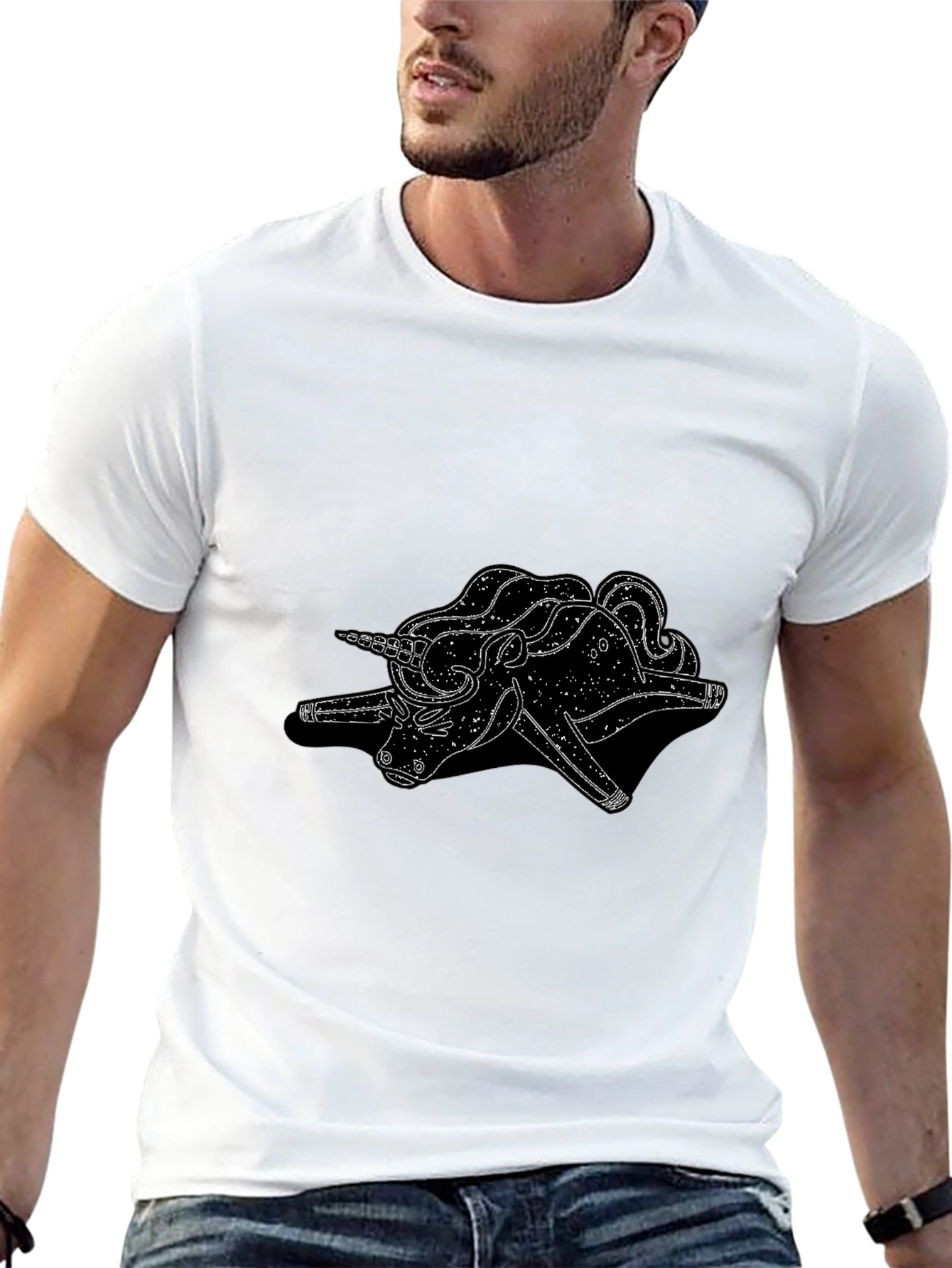 Unicorn Graphic Black Tee