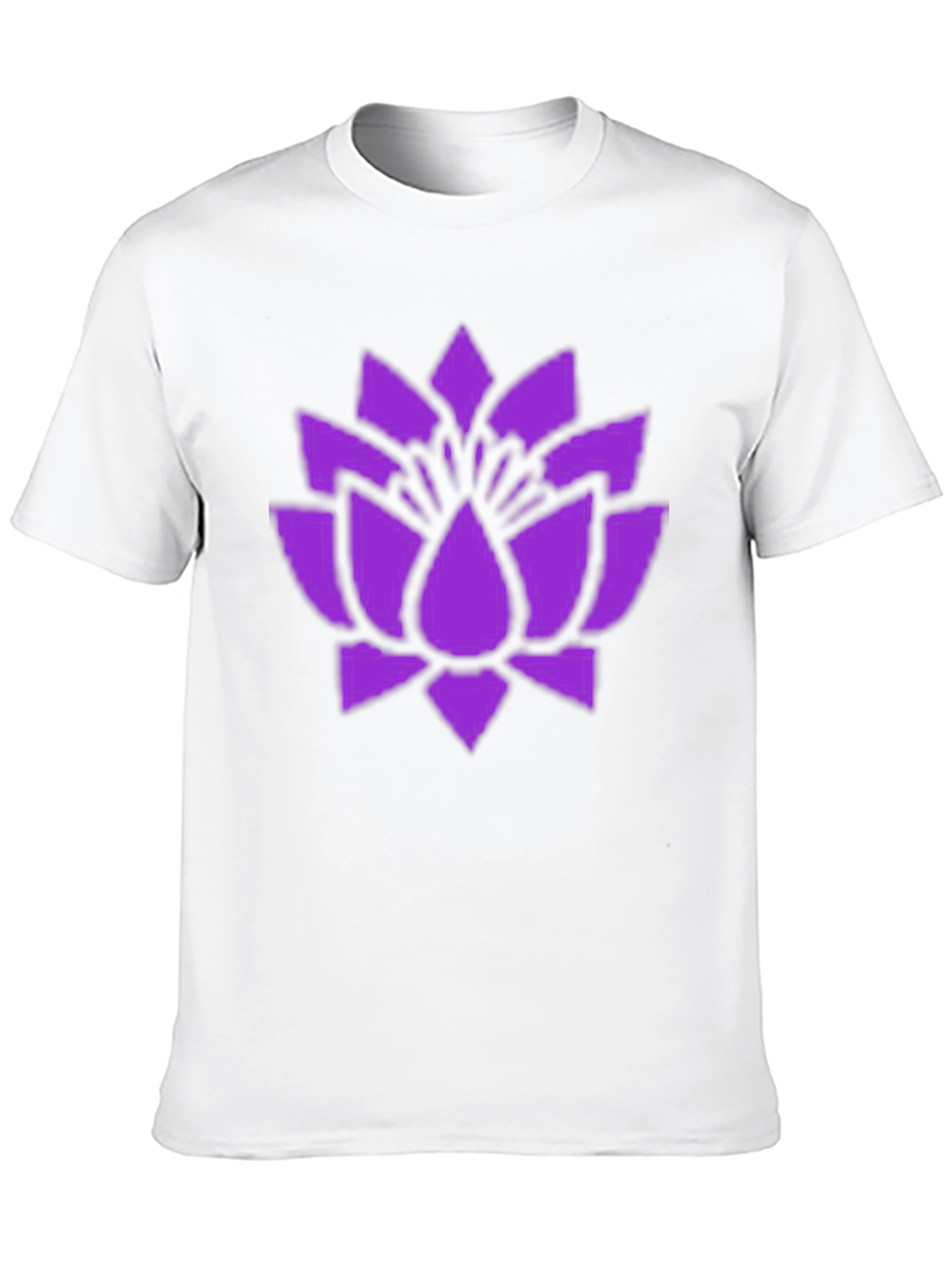 Purple Lotus Flower Graphic Black T-Shirt