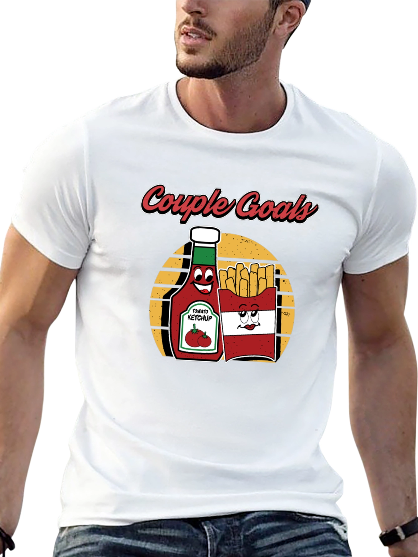 Couple Goals T-Shirt - Ketchup & Fries Cartoon Design