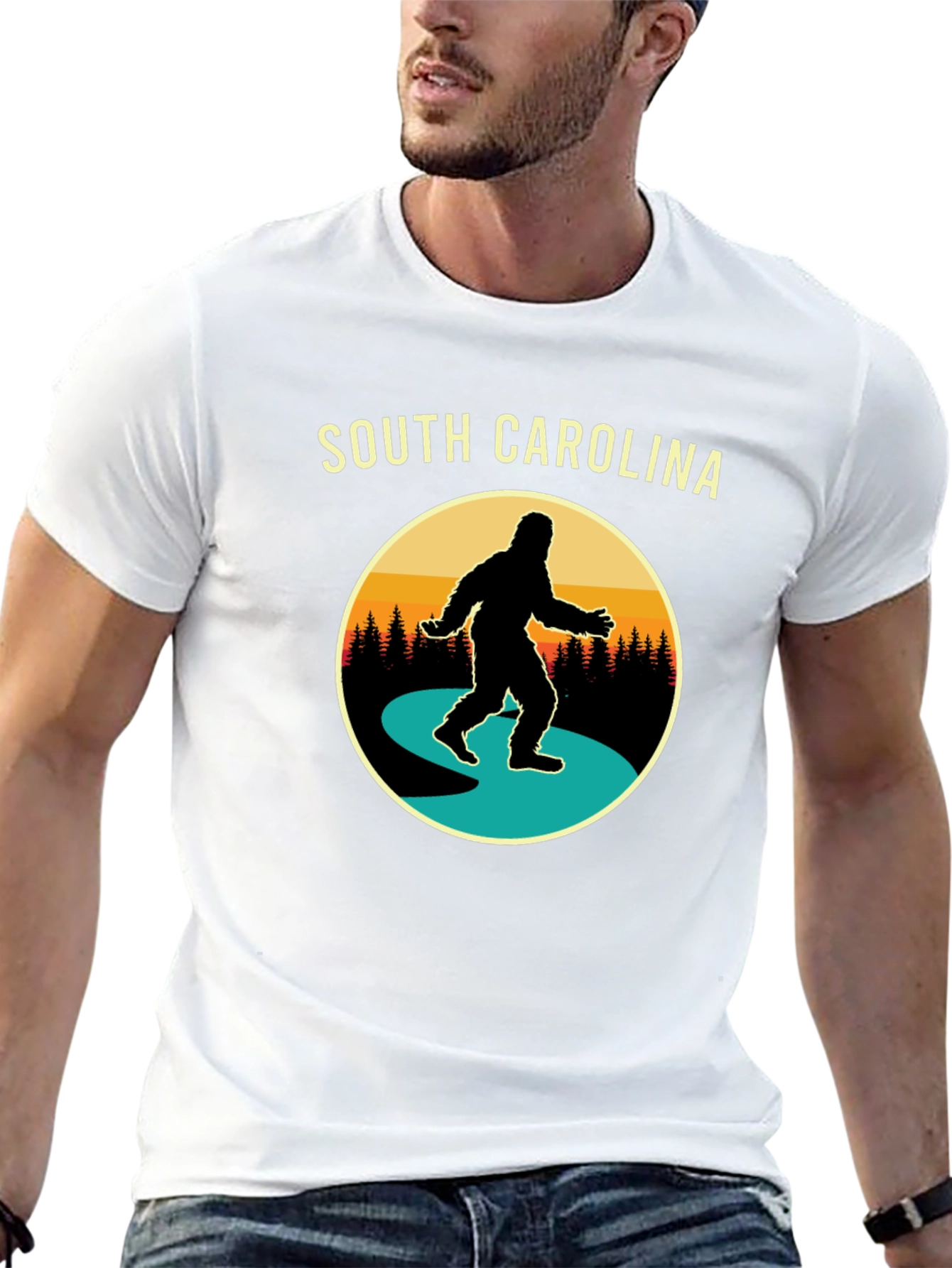 South Carolina Bigfoot T-Shirt - Retro Sasquatch Tee