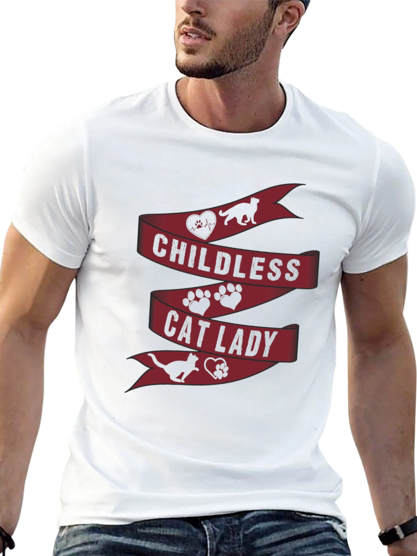 Childless Cat Lady T-Shirt - Novelty Graphic Tee