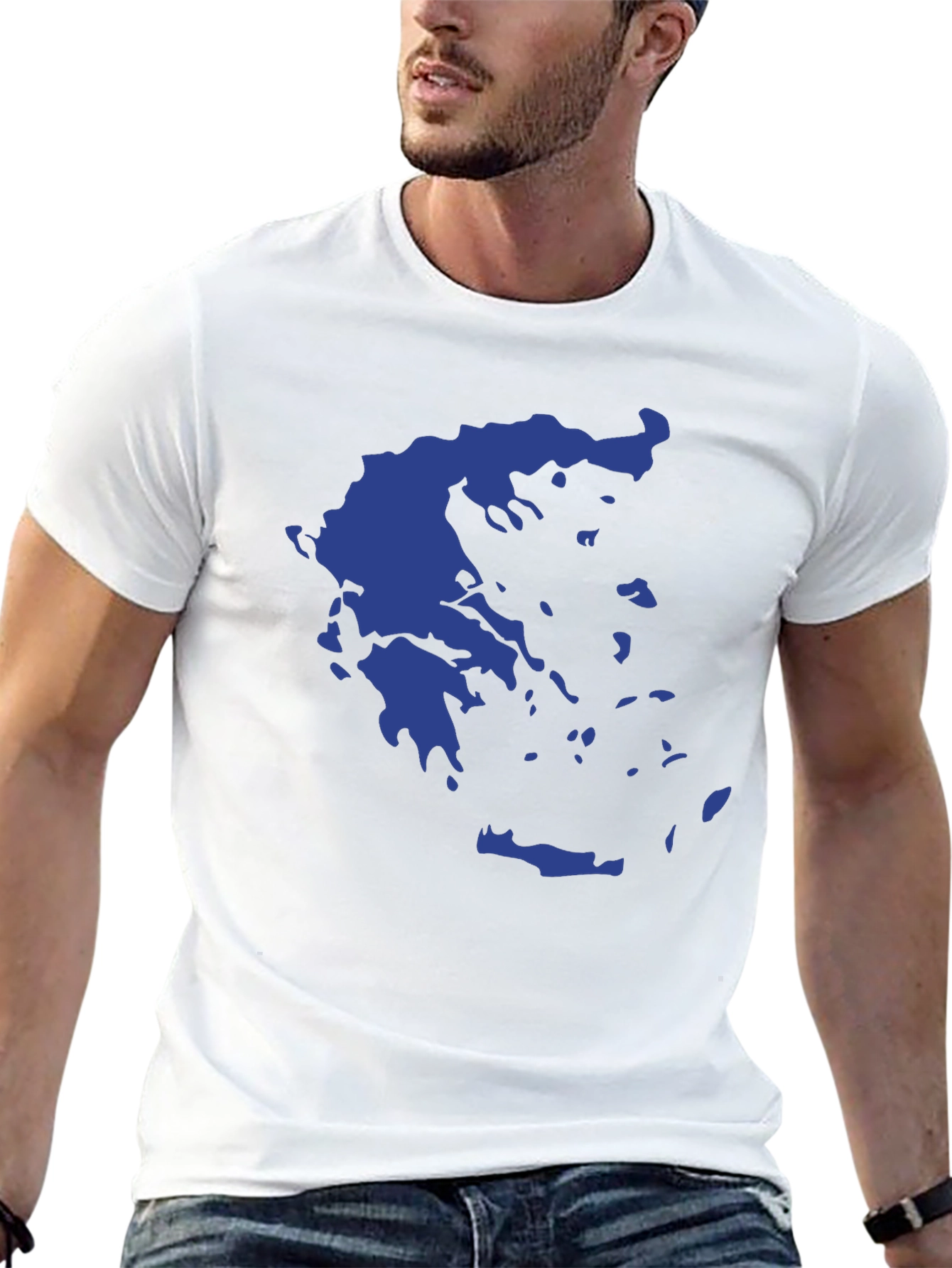 Greece Map Graphic Tee - Stylish Black T-Shirt