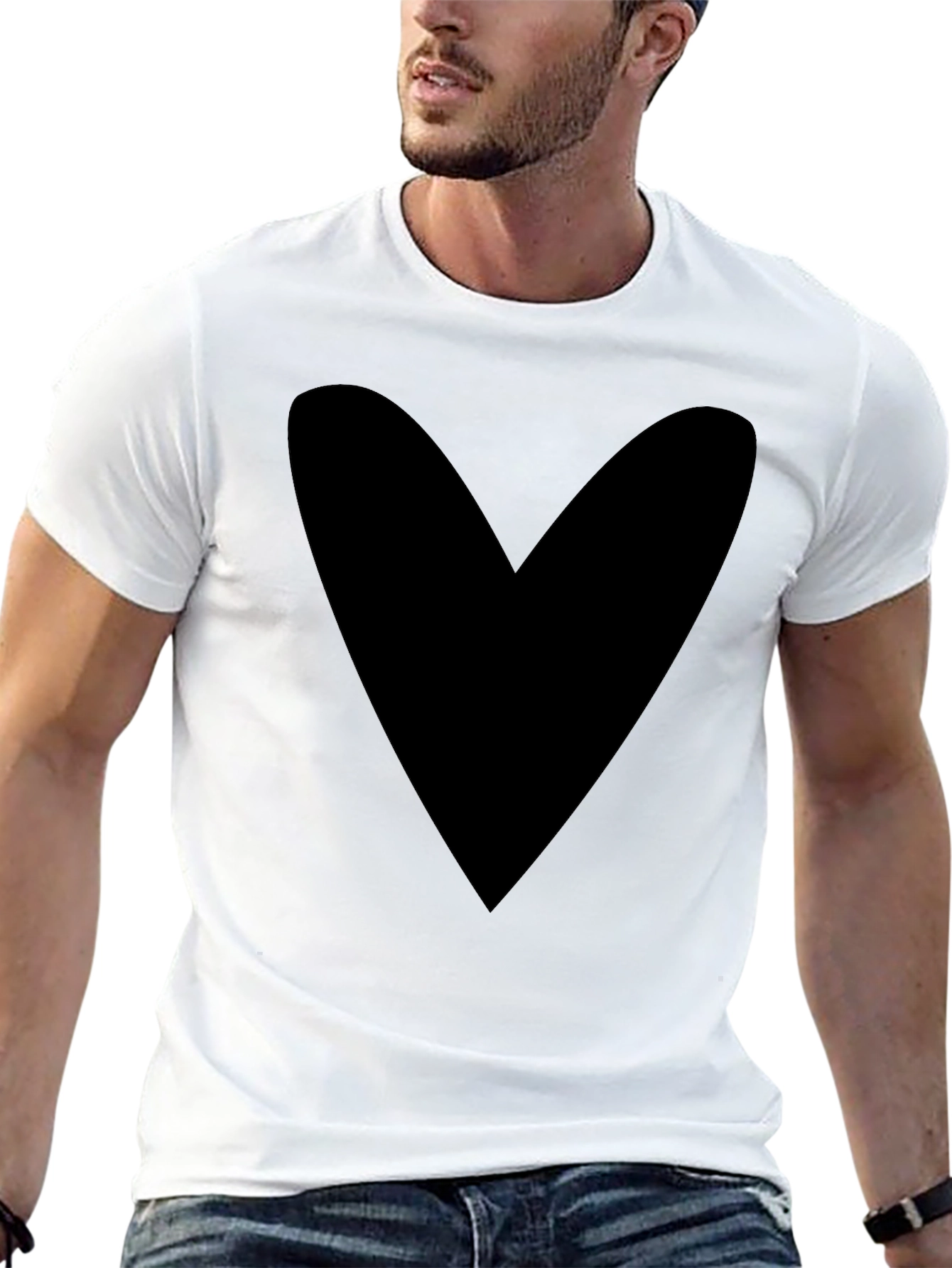 Bold Heart Graphic Tee - Mens Black T-Shirt