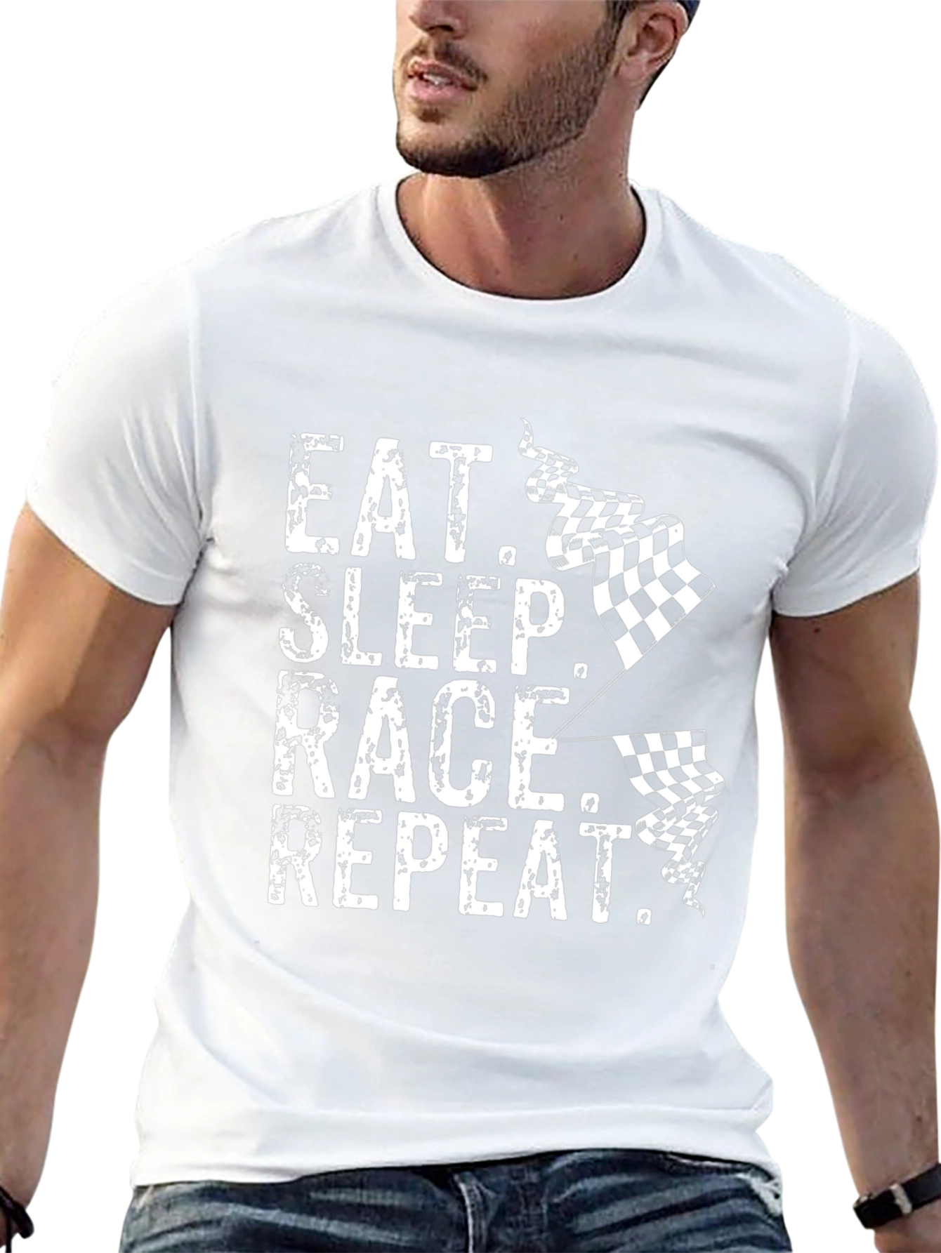 Eat Sleep Race Repeat T-Shirt - Racing Fan Apparel